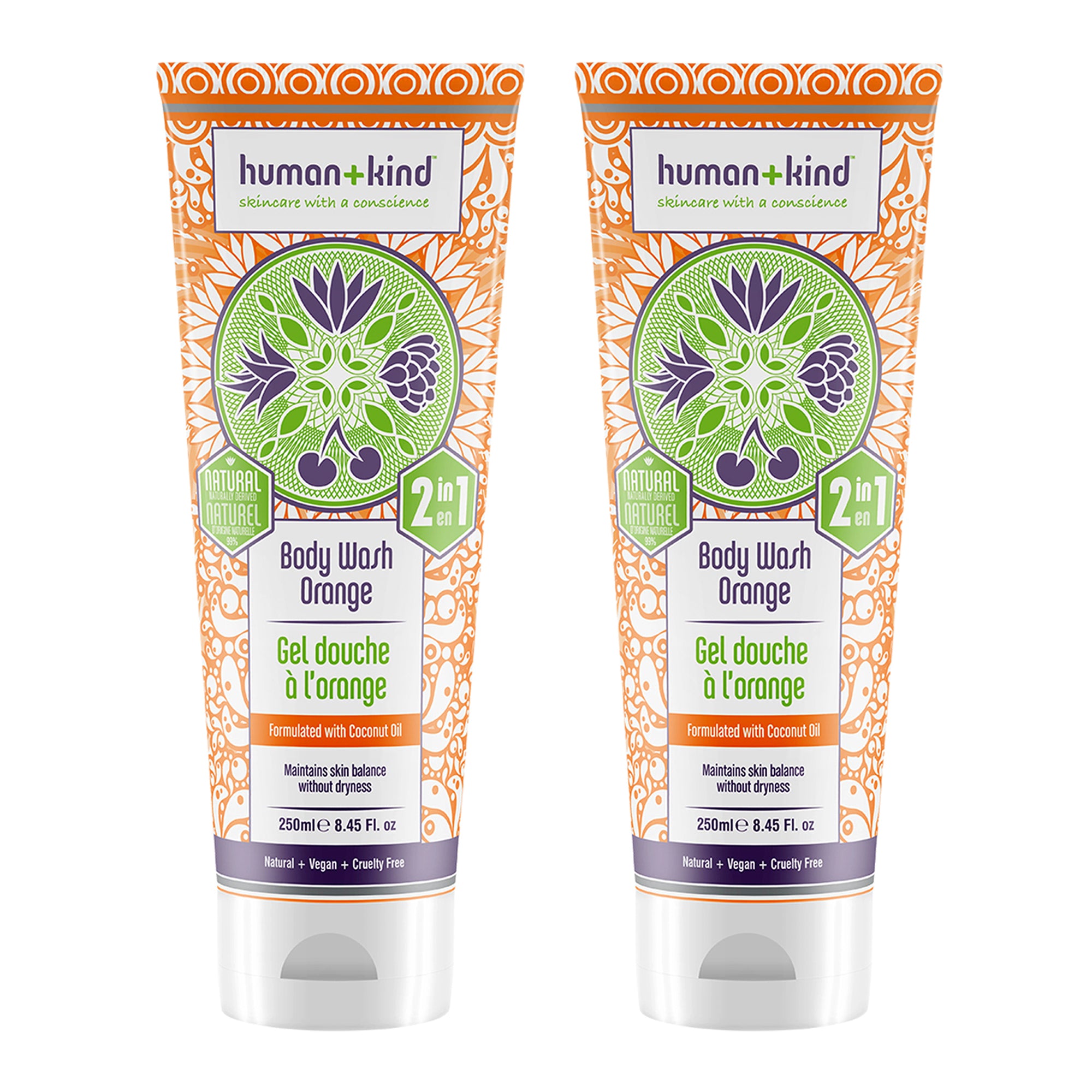 Human+Kind Body Wash Orange - Pack of 2 -Thefragrancemart.com