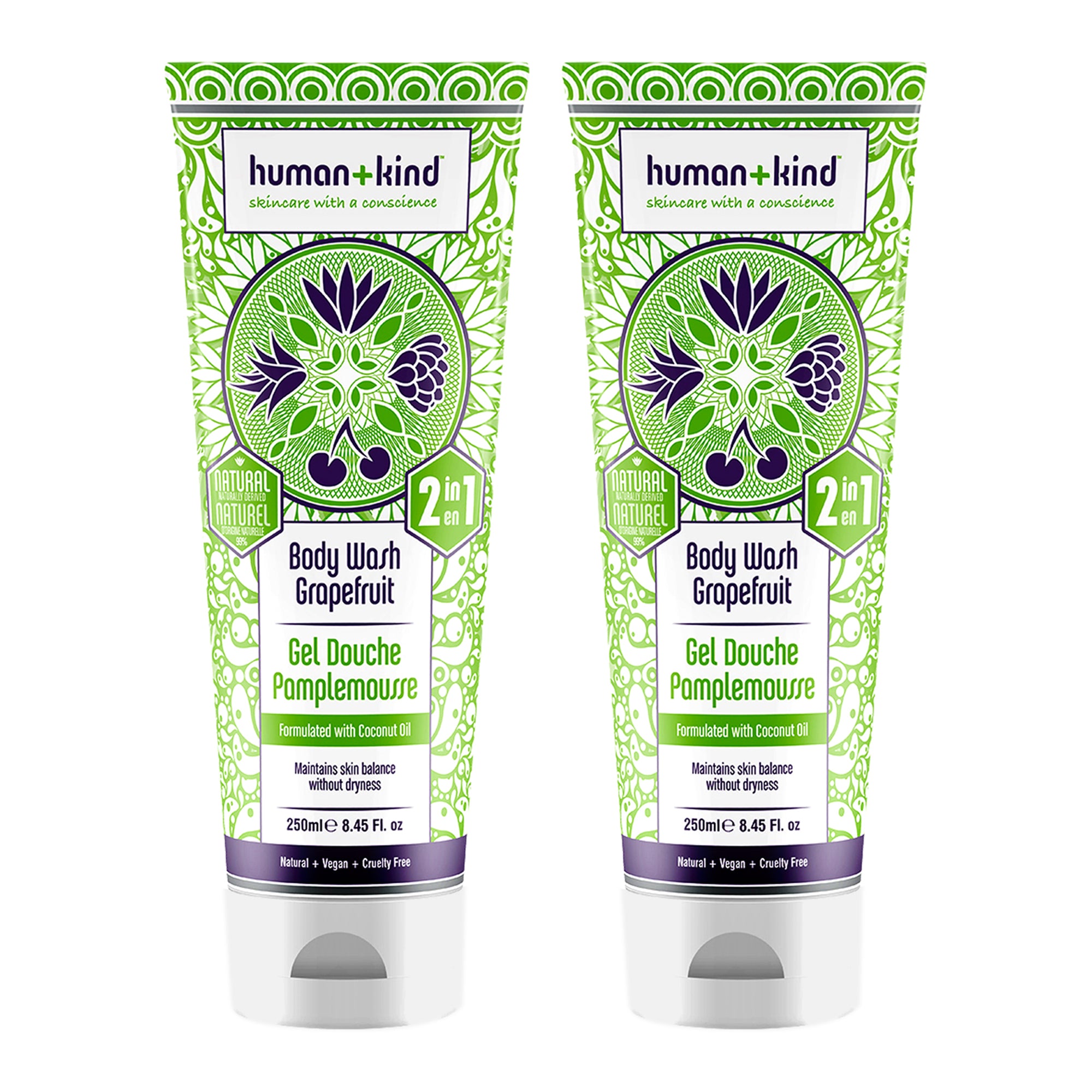 Human+Kind Body Wash - Grapefruit - Pack of 2 -Thefragrancemart.com