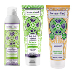Human+Kind Shower Mousse and Body Wash and Souffle Cream Kit -Thefragrancemart.com