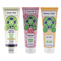 Human+Kind Body Wash - Apple and Herbs and Scrub and Souffle Cream Kit -Thefragrancemart.com