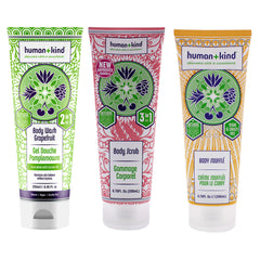 Human+Kind Body Wash - Grapefruit and Scrub and Souffle Cream Kit -Thefragrancemart.com
