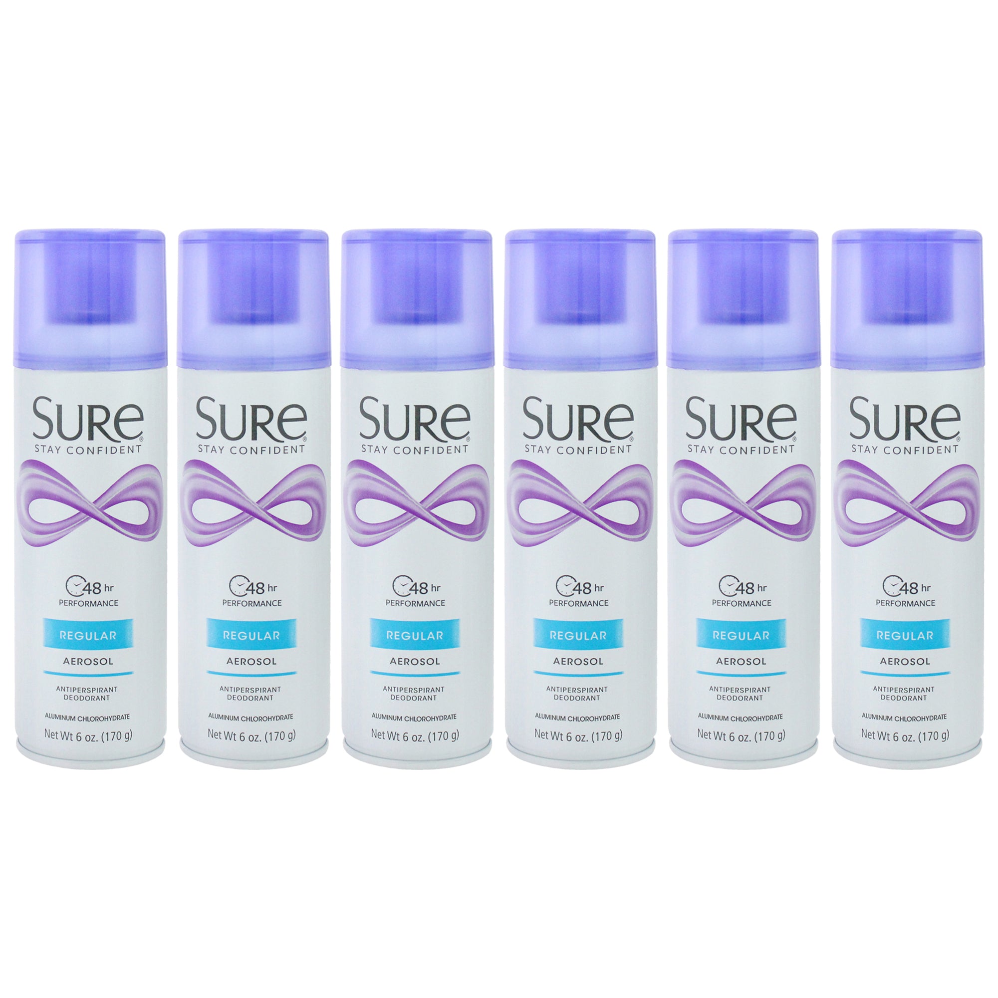 Sure Aerosol Regular Scent Anti-Perspirant and Deodorant - Pack of 6 -Thefragrancemart.com