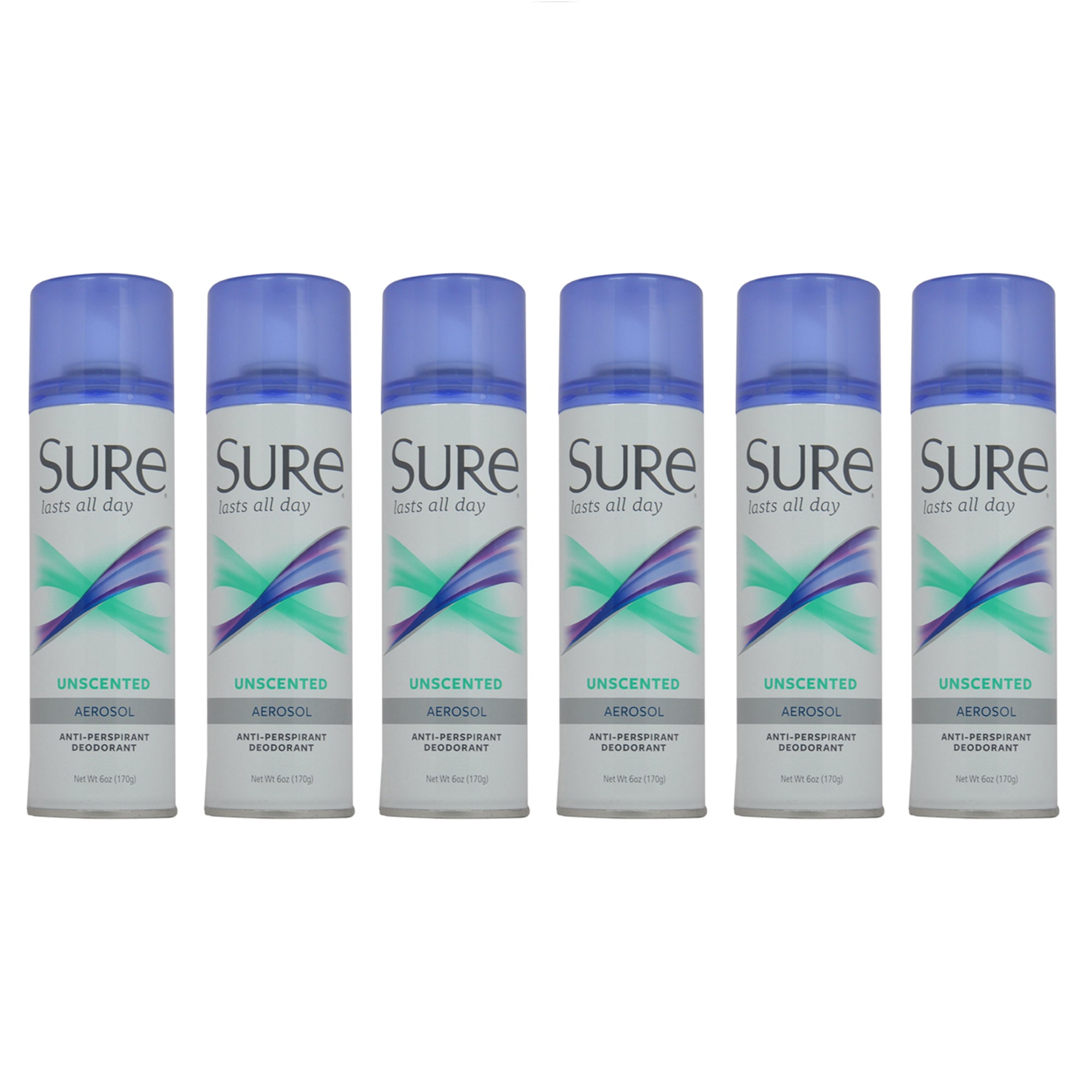 Sure Aerosol Unscented Anti-Perspirant and Deodorant - Pack of 6 -Thefragrancemart.com