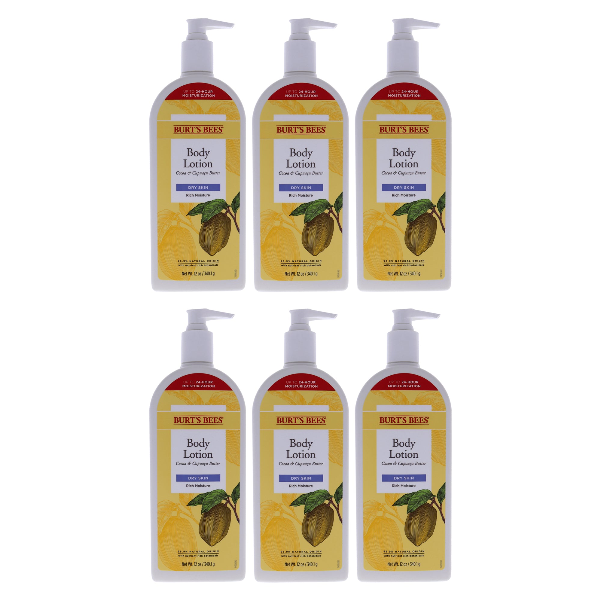 Burts Bees Cocoa and Cupuacu Butters Body Lotion - Pack of 6 -Thefragrancemart.com
