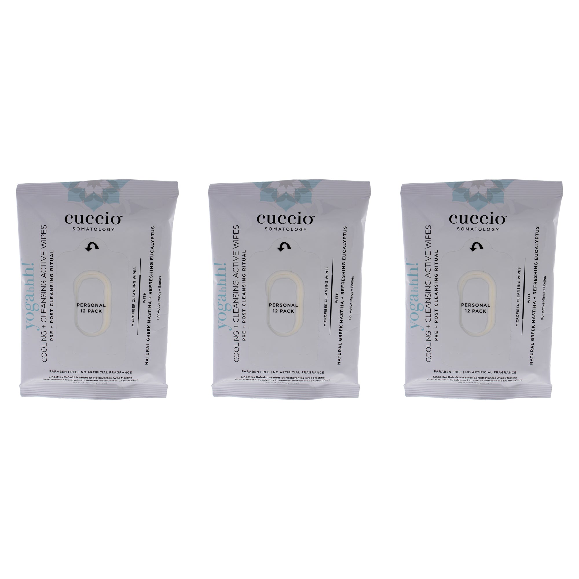 Cuccio Somatology Somatology Yogahh Cooling Plus Cleansing Wipes - Pack of 3 -Thefragrancemart.com