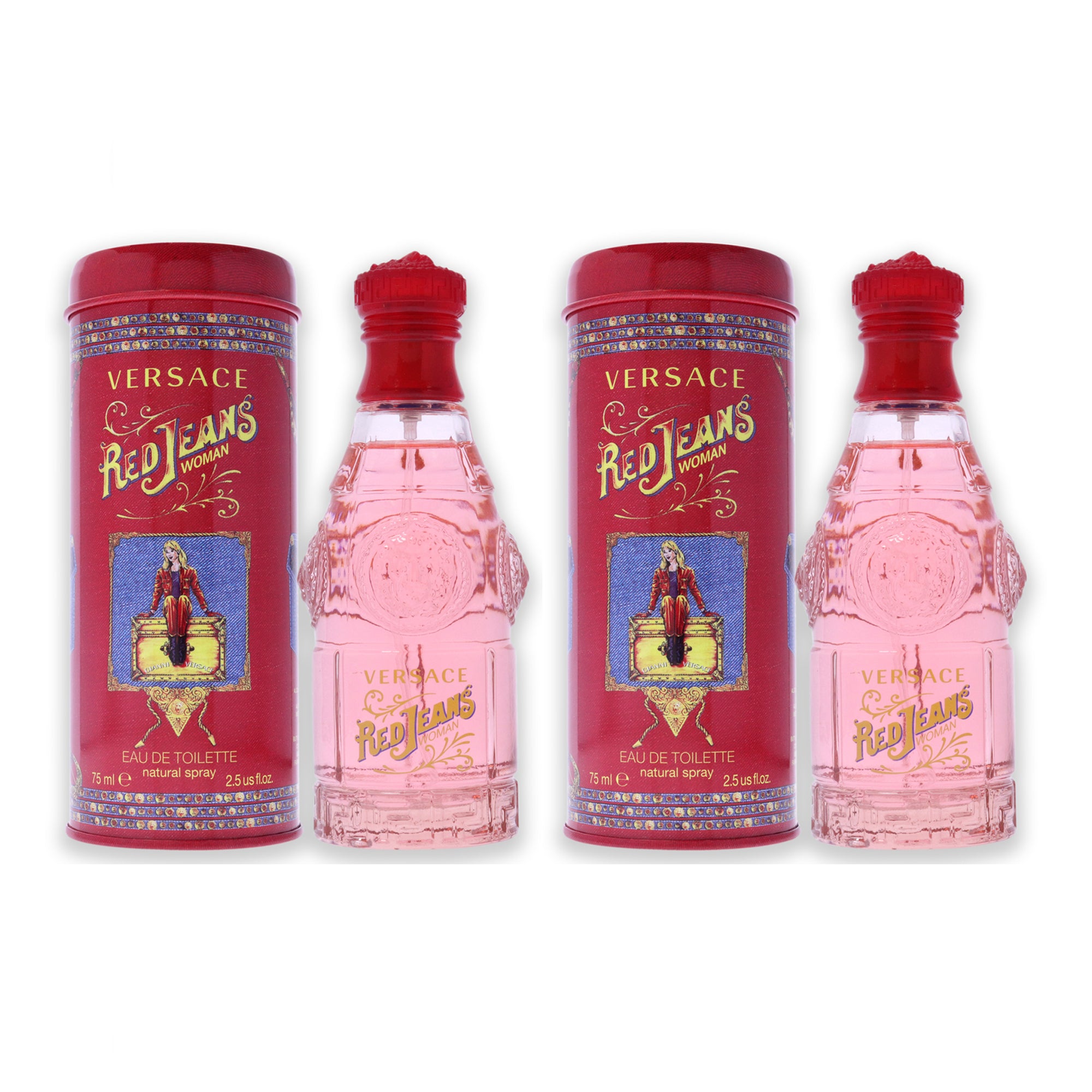 Versace Red Jeans - Pack of 2 Eau De Toilette-Thefragrancemart.com
