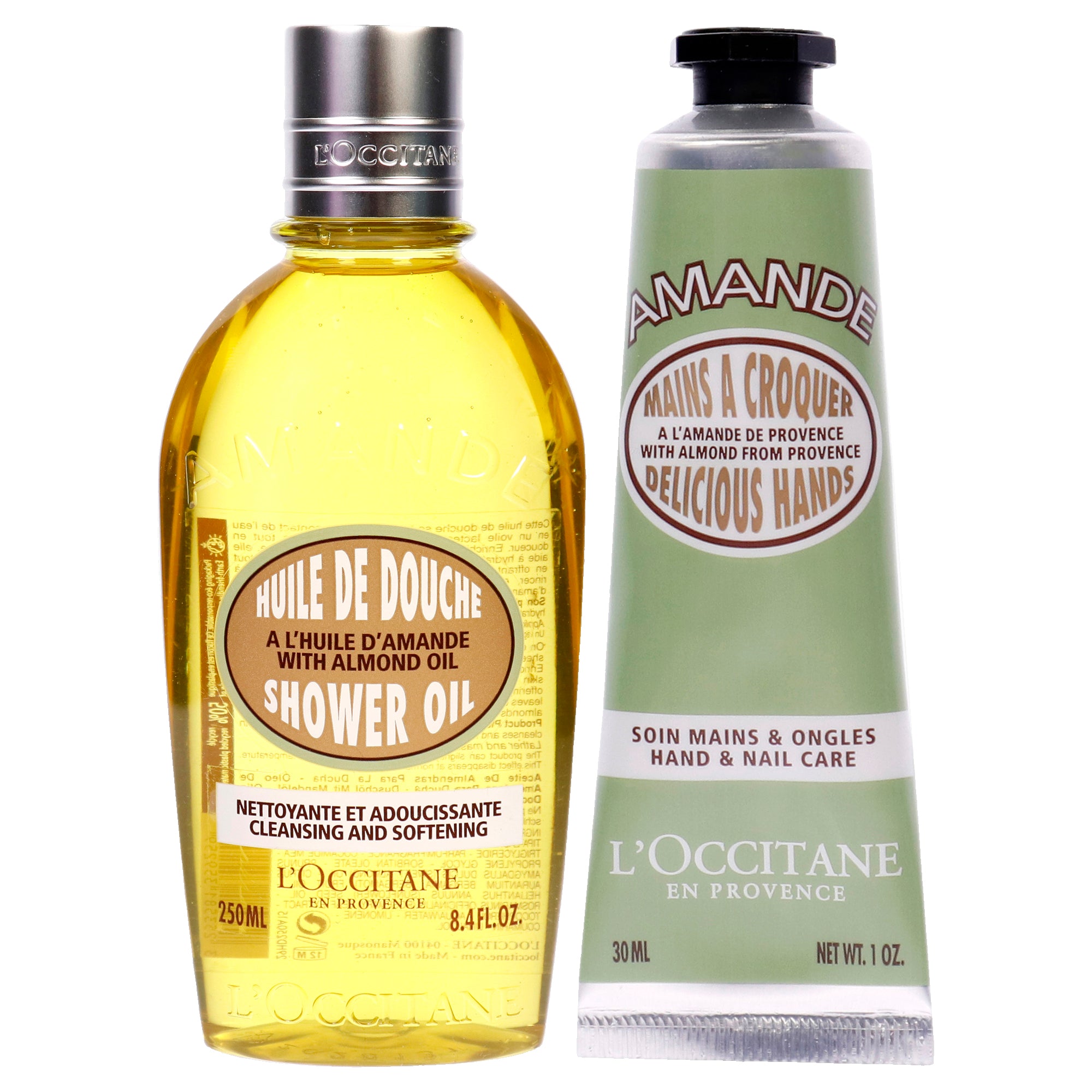 LOccitane Almond Cleansing and Softening Shower Oil and Hand Cream Kit -Thefragrancemart.com