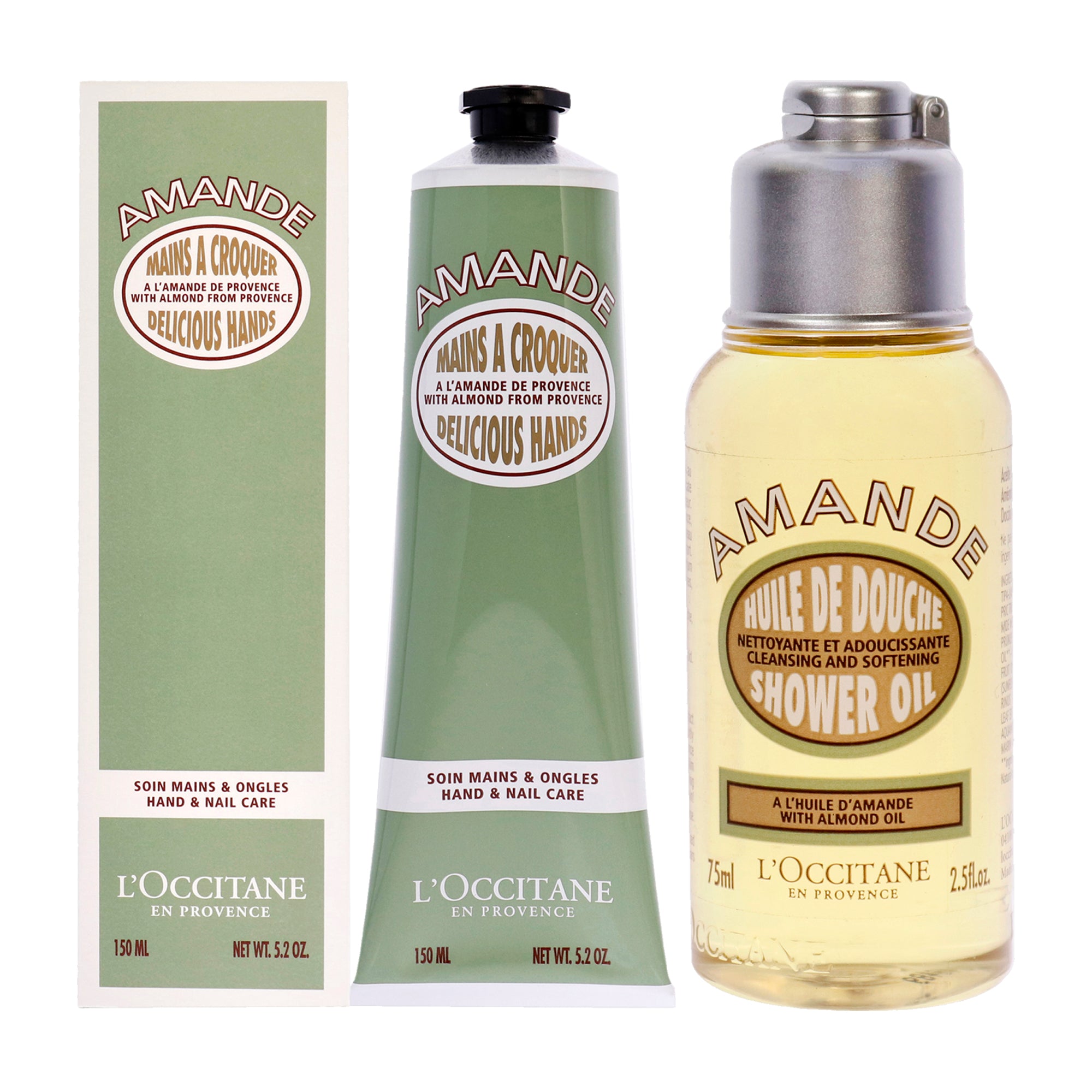 LOccitane Almond Shower Oil and Almond Delicious Hands Cream Kit -Thefragrancemart.com