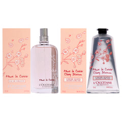 LOccitane Cherry Blossom Fragrance and Hand Cream Kit 2 Pc Kit-Thefragrancemart.com