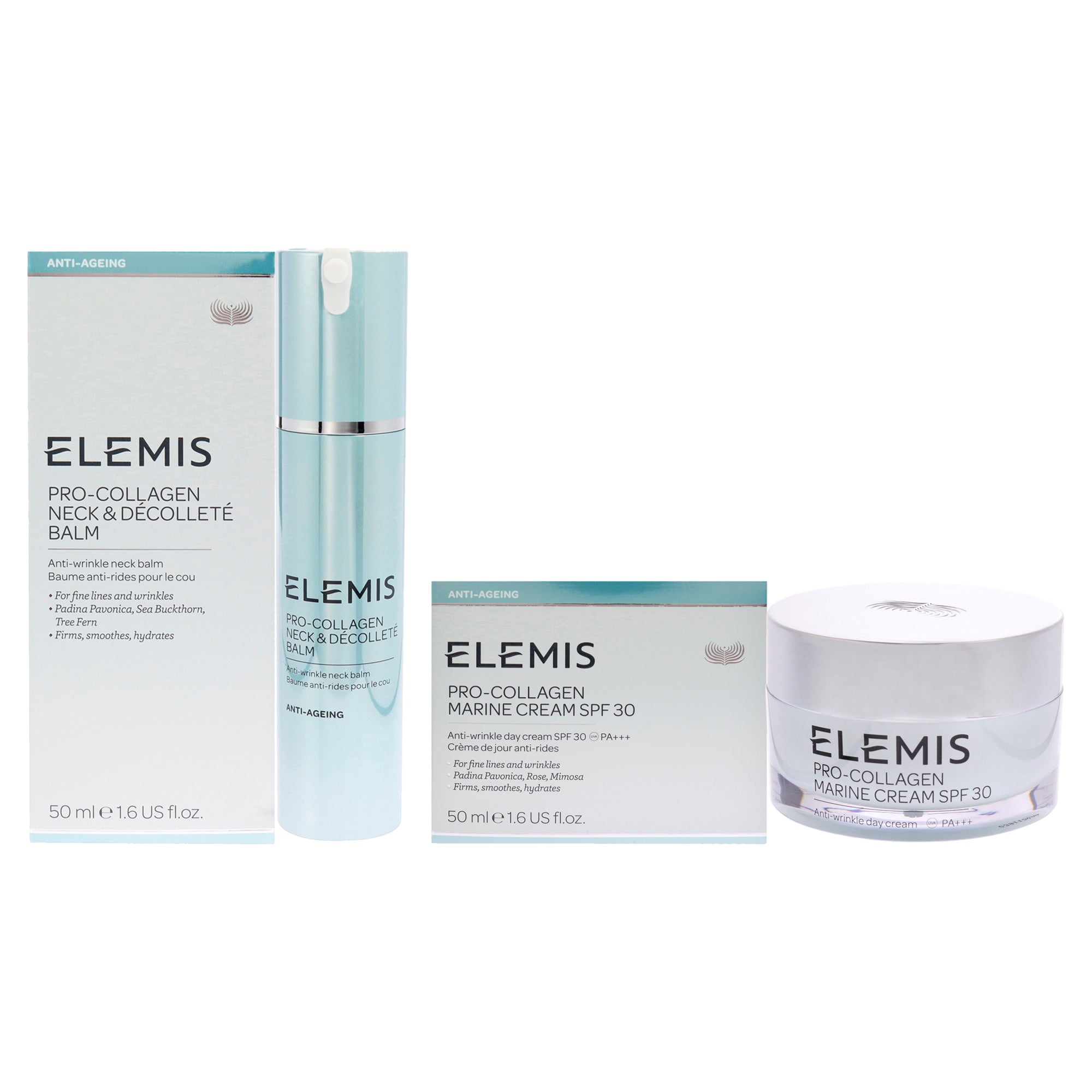 Elemis Pro-Collagen Neck & Decollete Balm and Pro-Collagen Marine Cream SPF 30 Kit -Thefragrancemart.com