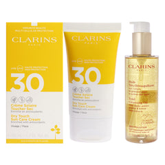 Clarins Total Cleansing Oil and Sun Care Cream SPF 30 Kit -Thefragrancemart.com