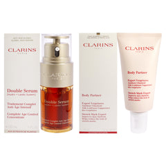 Clarins Double Serum Complete Age Control Concentrate and Body Partner Stretch Mark Expert Kit -Thefragrancemart.com