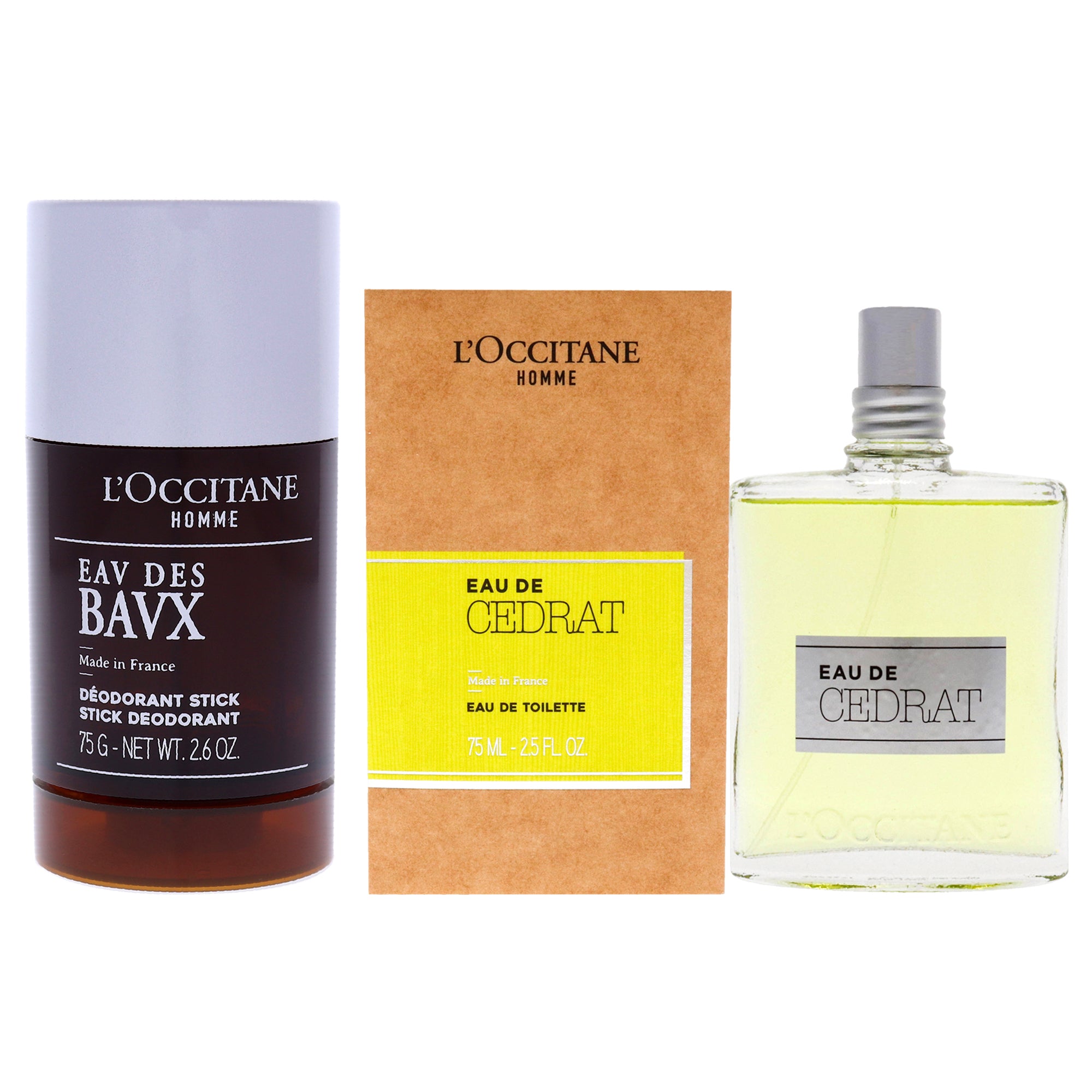 LOccitane Baux Stick Deodorant and Eau de Cedrat Kit -Thefragrancemart.com