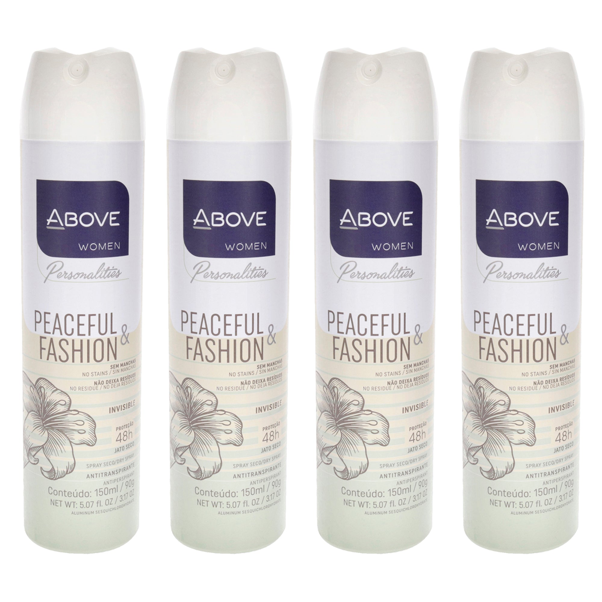 Above 48 Hours Personalities Antiperspirant Deodorant - Peaceful and Fashion - Pack of 4 -Thefragrancemart.com