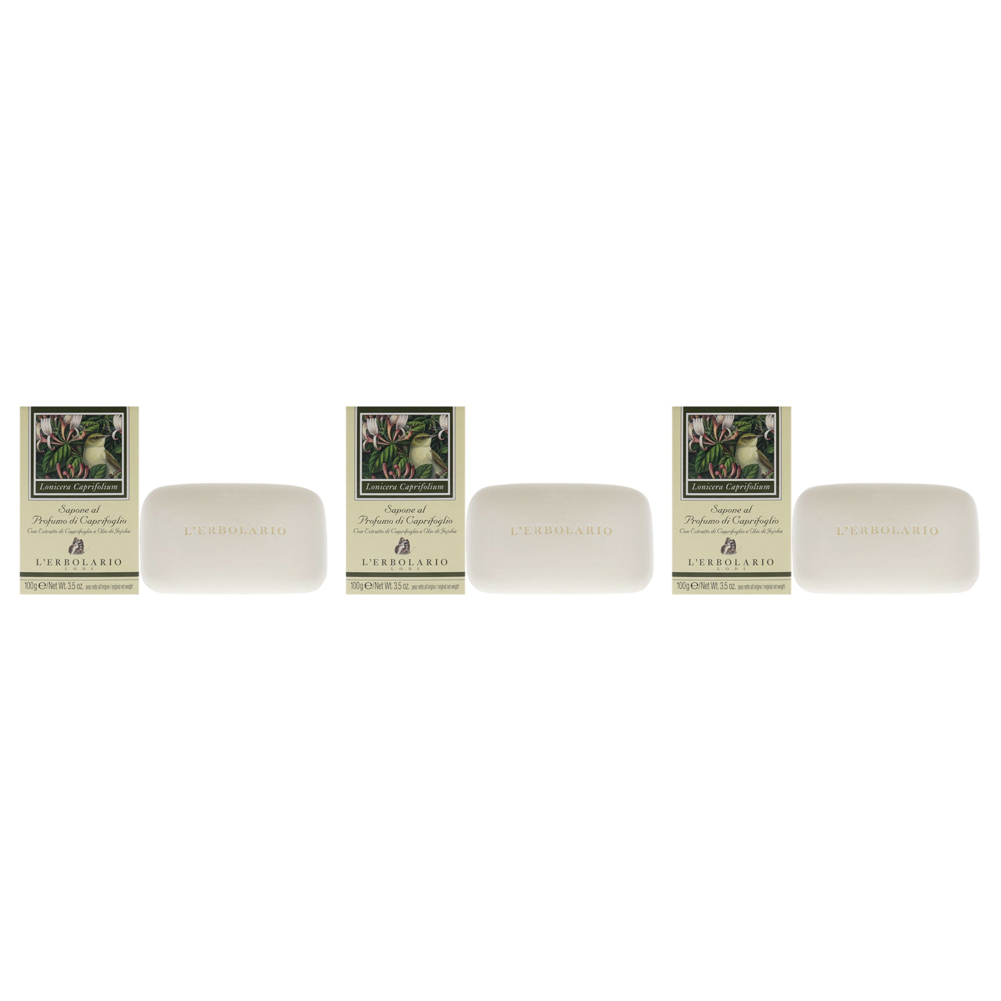 LErbolario Honeysuckle Perfumed Soap - Pack of 3 -Thefragrancemart.com