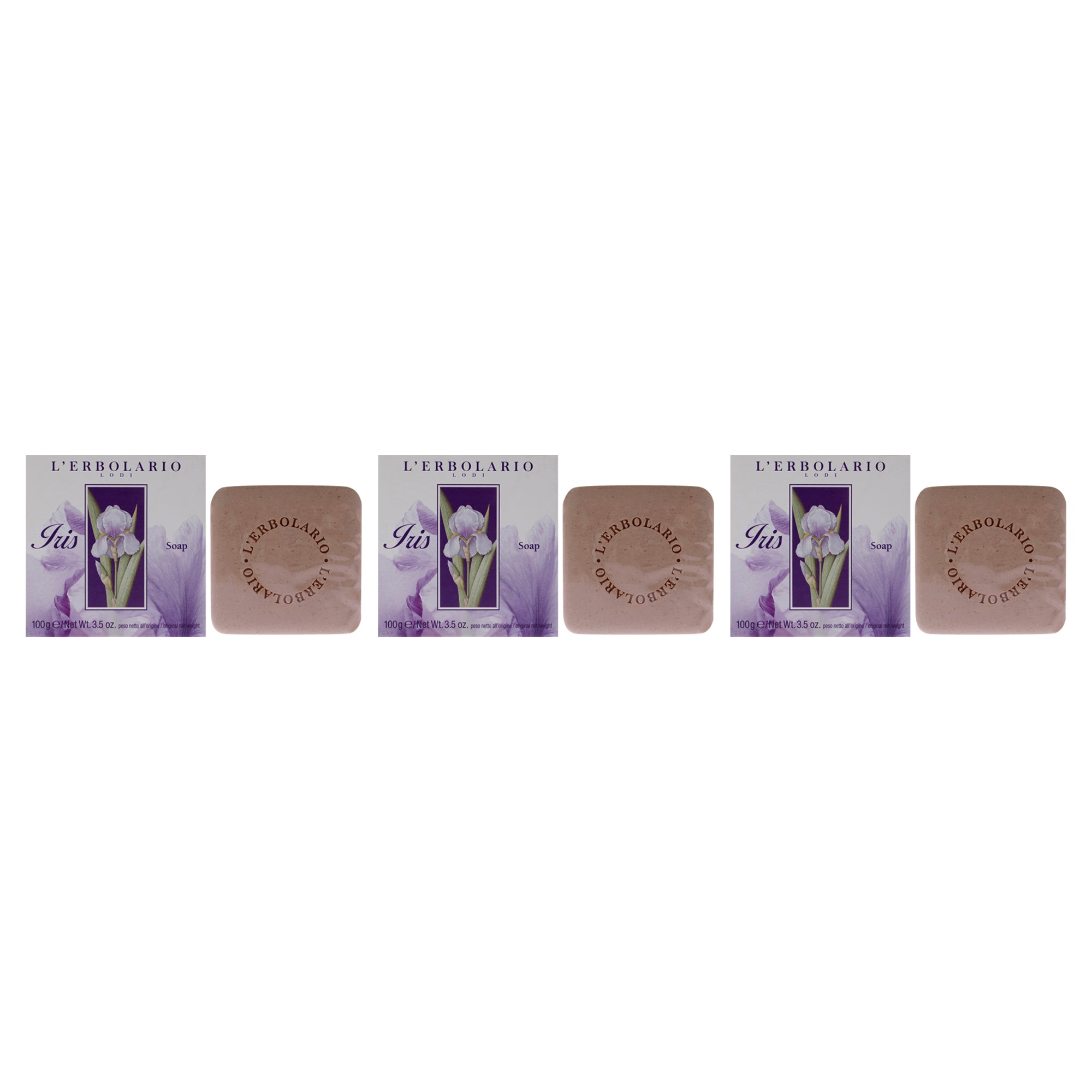 LErbolario Iris Bar Soap - Pack of 3 -Thefragrancemart.com
