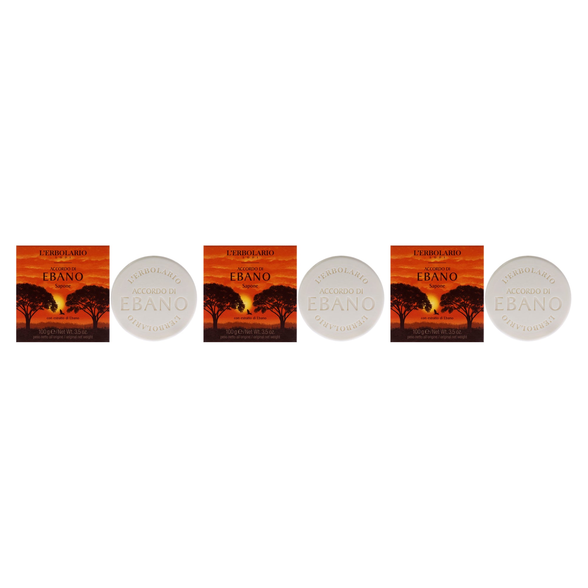 LErbolario Notes of Ebony Soap - Pack of 3 -Thefragrancemart.com