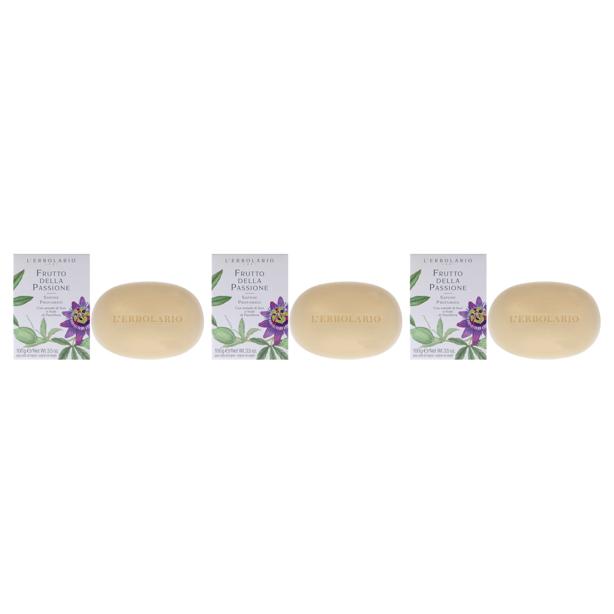 LErbolario Passion Fruit Perfume Soap - Pack of 3 -Thefragrancemart.com