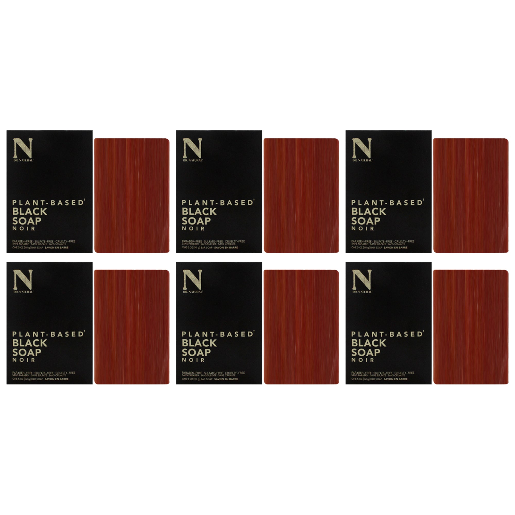 Dr. Natural Bar Soap - Black - Pack of 6 -Thefragrancemart.com