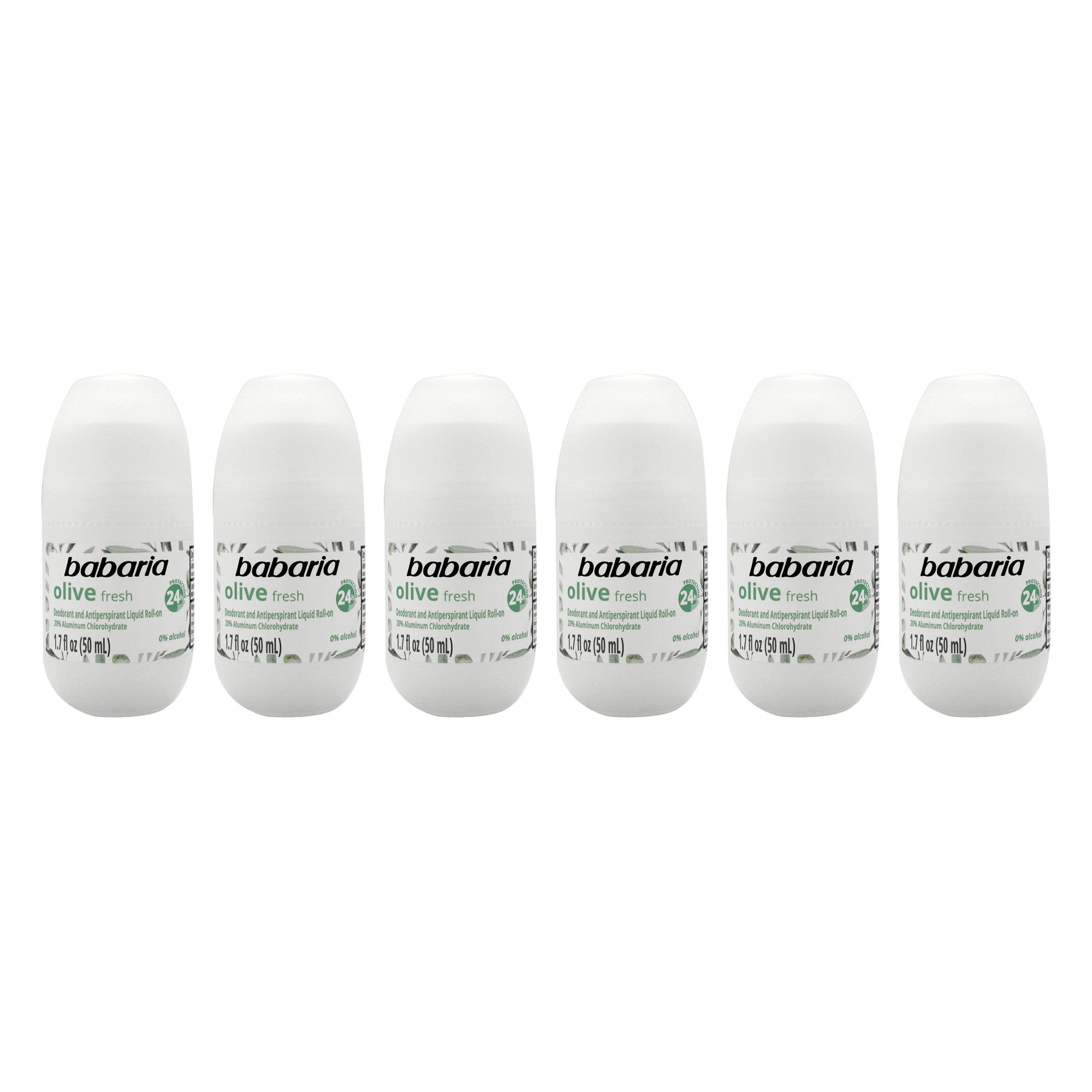 Babaria Roll-On Deodorant - Olive Oil - Pack of 6 -Thefragrancemart.com