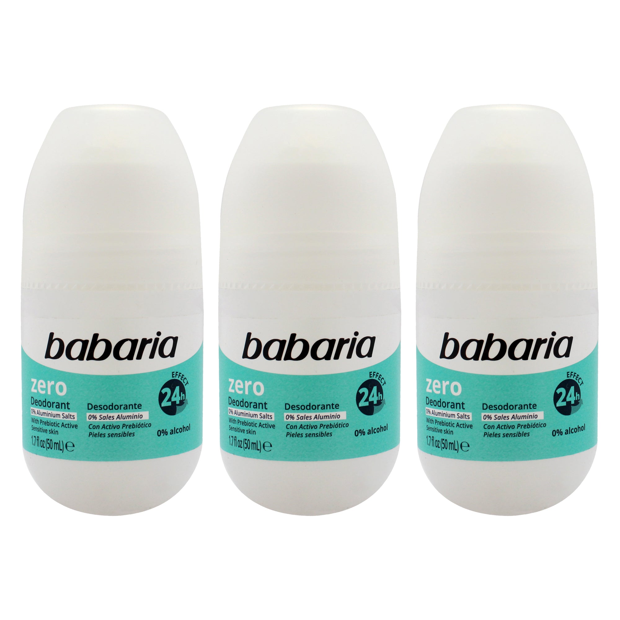 Babaria Zero 24H Effect Deodorant and Antiperpirant - Pack of 3 -Thefragrancemart.com