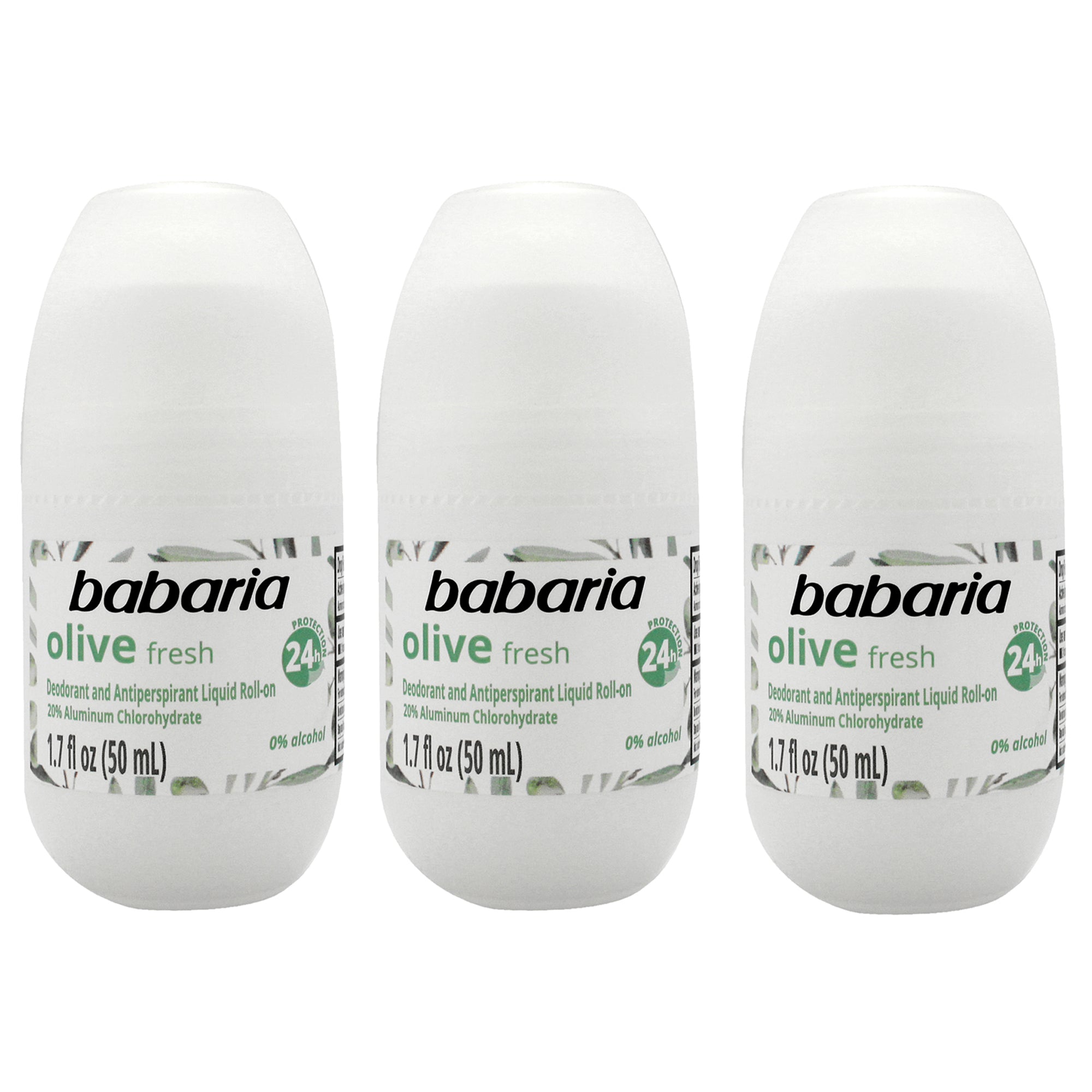 Babaria Roll-On Deodorant - Olive Oil - Pack of 3 -Thefragrancemart.com
