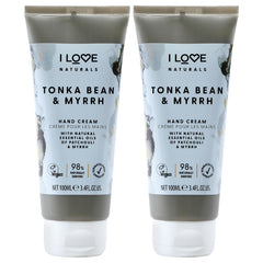 I Love Cosmetics Tonka Bean and Myrrh Hand Cream - Pack of 2 -Thefragrancemart.com