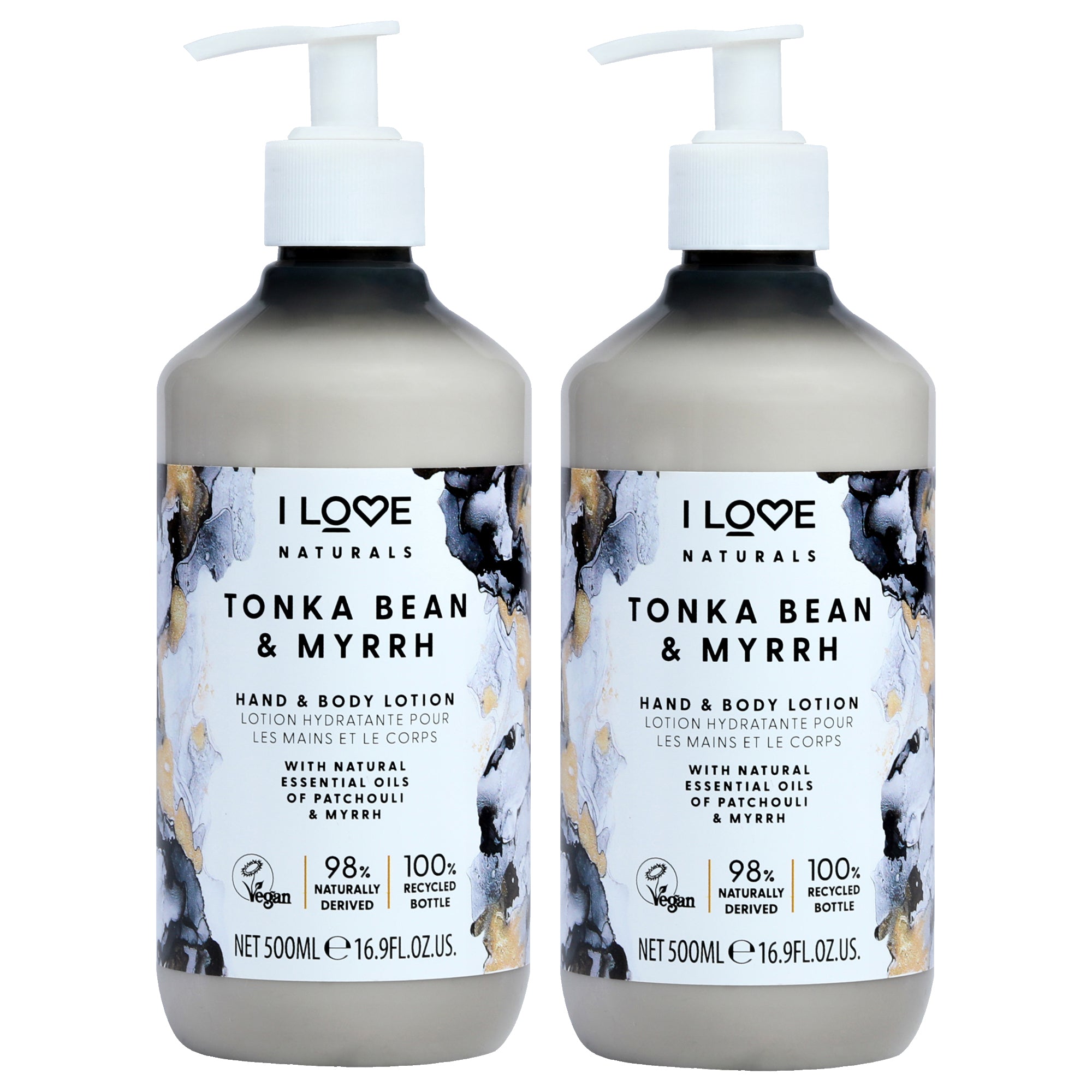 I Love Cosmetics Tonka Bean and Myrrh Hand and Body Lotion - Pack of 2 -Thefragrancemart.com