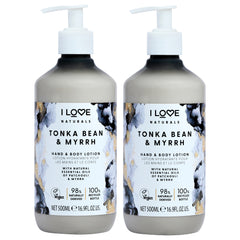 I Love Cosmetics Tonka Bean and Myrrh Hand and Body Lotion - Pack of 2 -Thefragrancemart.com