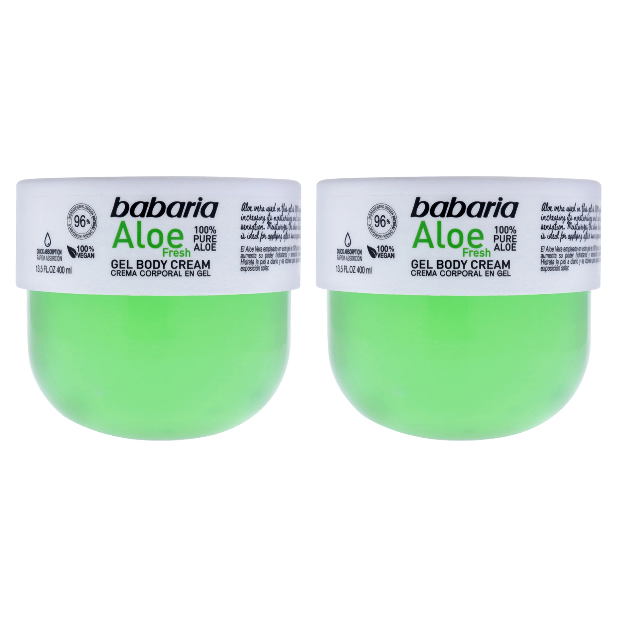 Babaria Aloe Fresh Gel Body Cream - Pack of 2 -Thefragrancemart.com