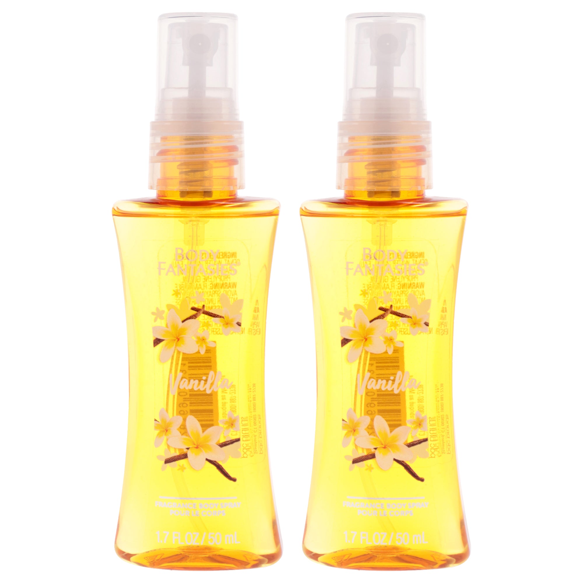 Body Fantasies Vanilla Body Spray - Pack of 2 -Thefragrancemart.com