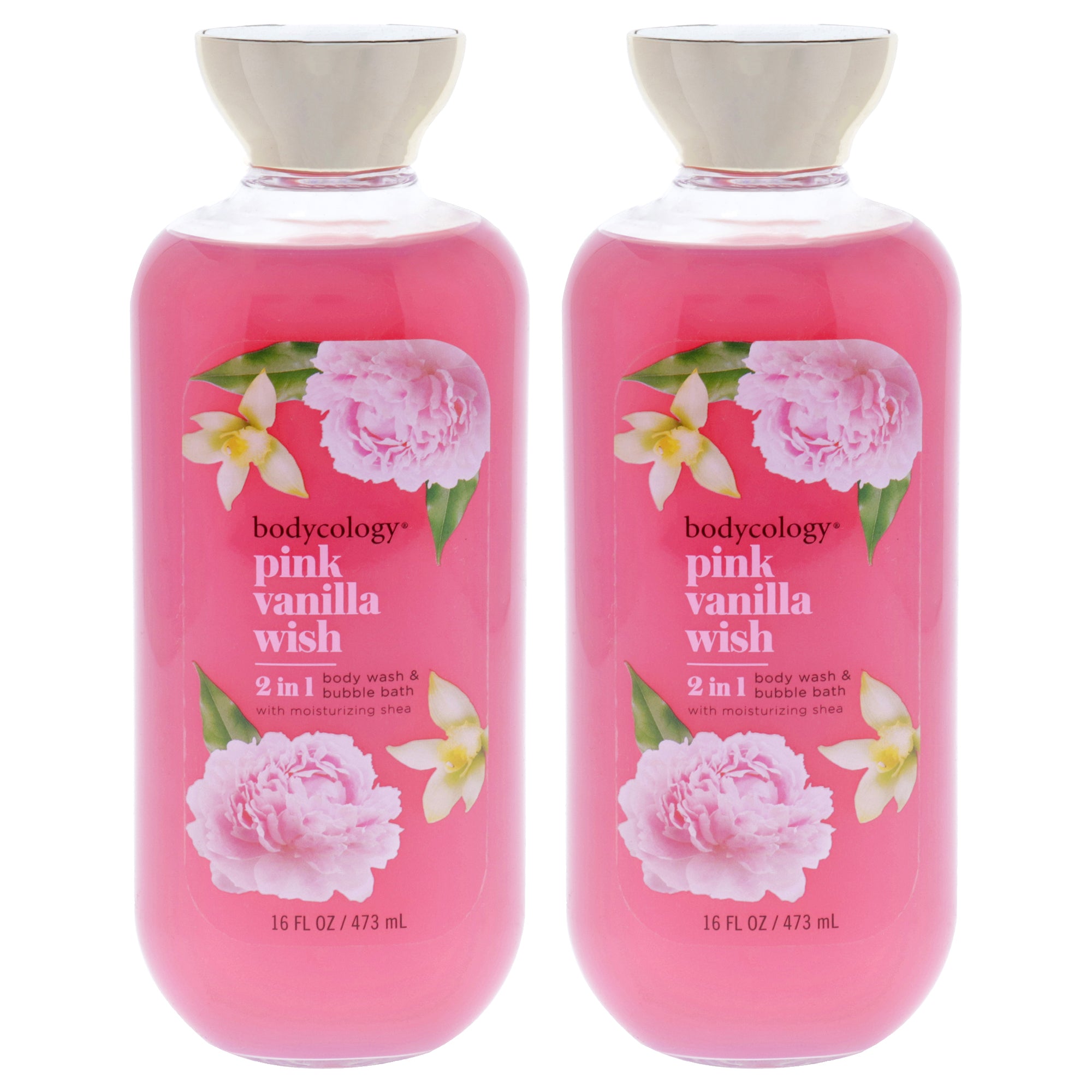 Bodycology 2 in 1 Body Wash and Bubble Bath - Pink Vanilla Wish - Pack of 2 -Thefragrancemart.com
