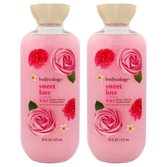 Bodycology 2 in 1 Body Wash and Bubble Bath - Sweet Love - Pack of 2 -Thefragrancemart.com