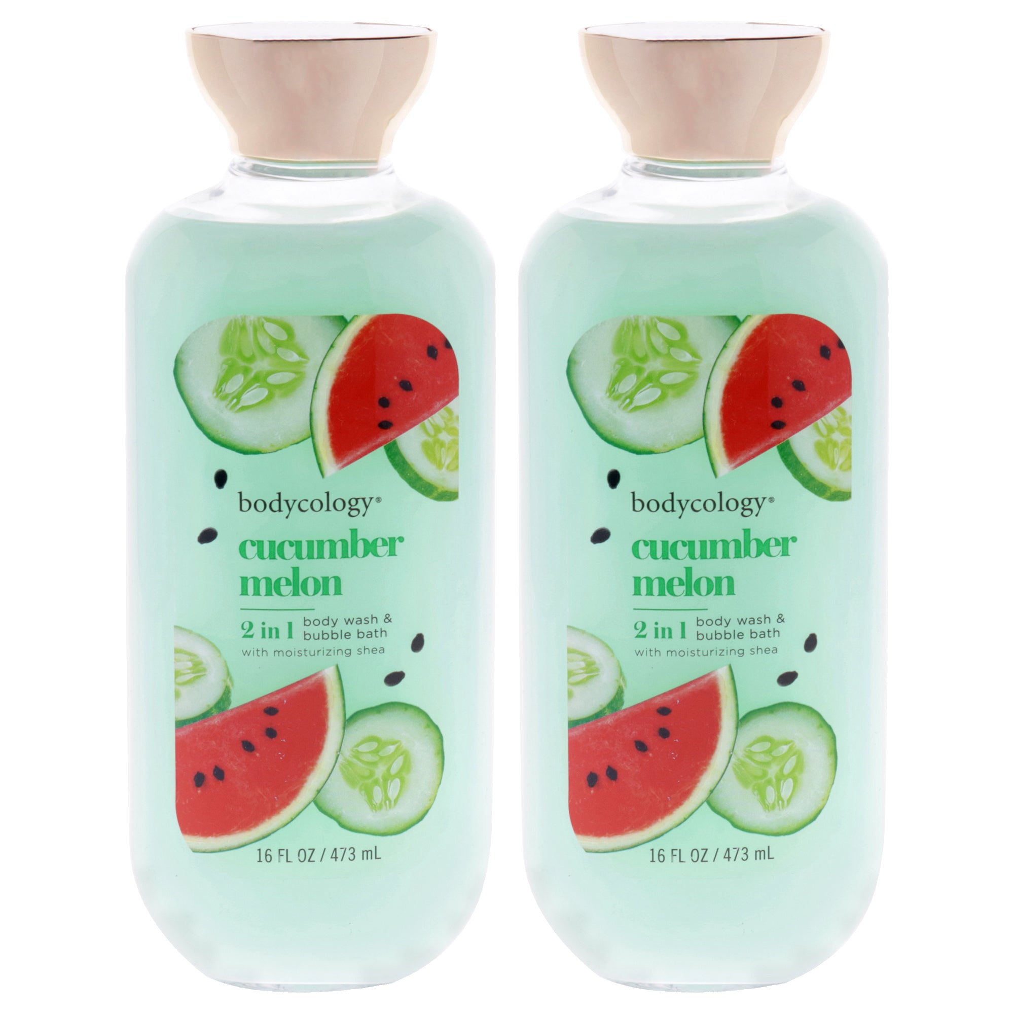 Bodycology 2 in 1 Body Wash and Bubble Bath - Cucumber Melon - Pack of 2 -Thefragrancemart.com