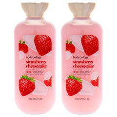Bodycology 2 in 1 Body Wash and Bubble Bath - Strawberry Cheesecake - Pack of 2 -Thefragrancemart.com