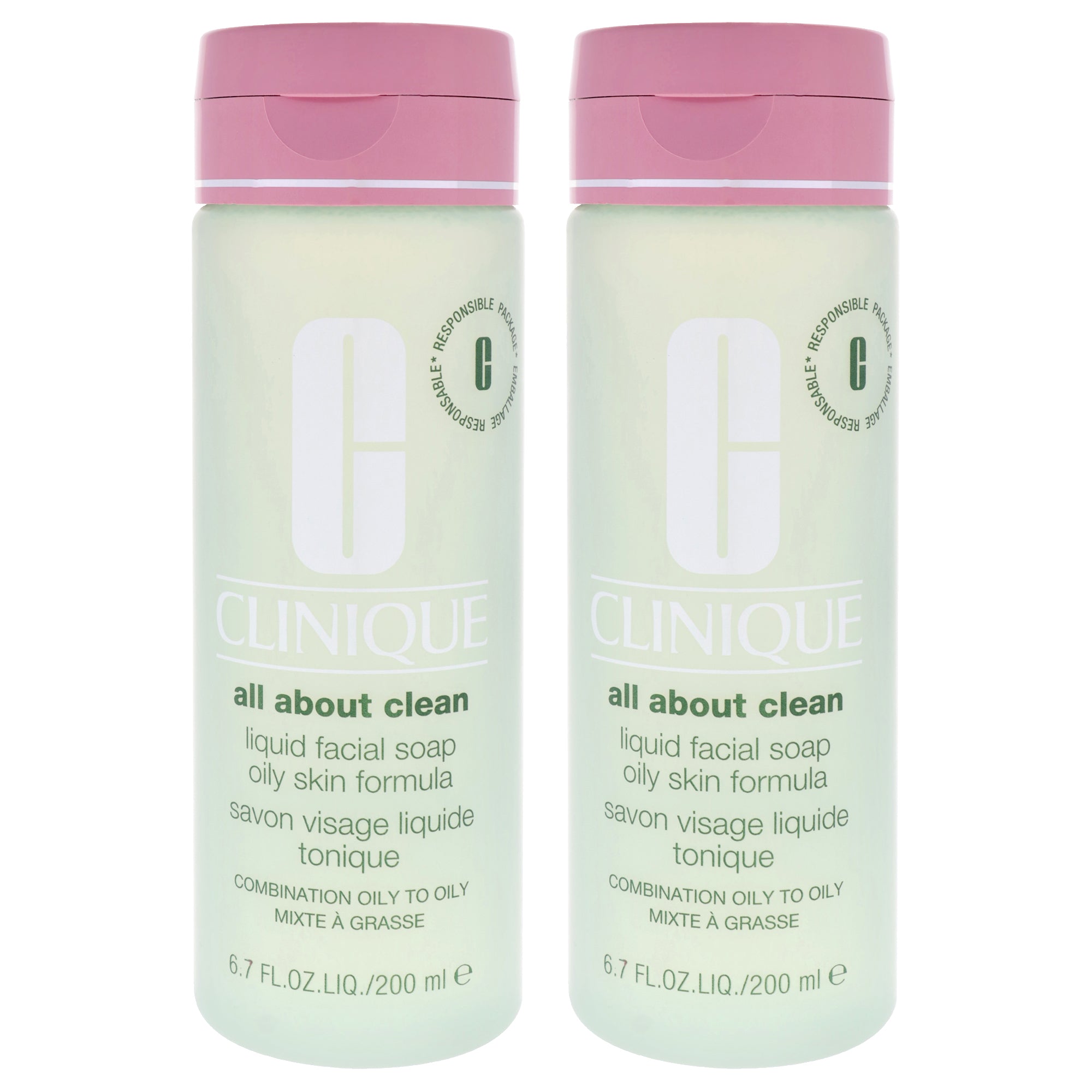 Clinique All About Clean Liquid Facial Soap Oily Skin Formula - Pack of 2 -Thefragrancemart.com