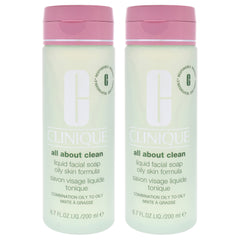Clinique All About Clean Liquid Facial Soap Oily Skin Formula - Pack of 2 -Thefragrancemart.com
