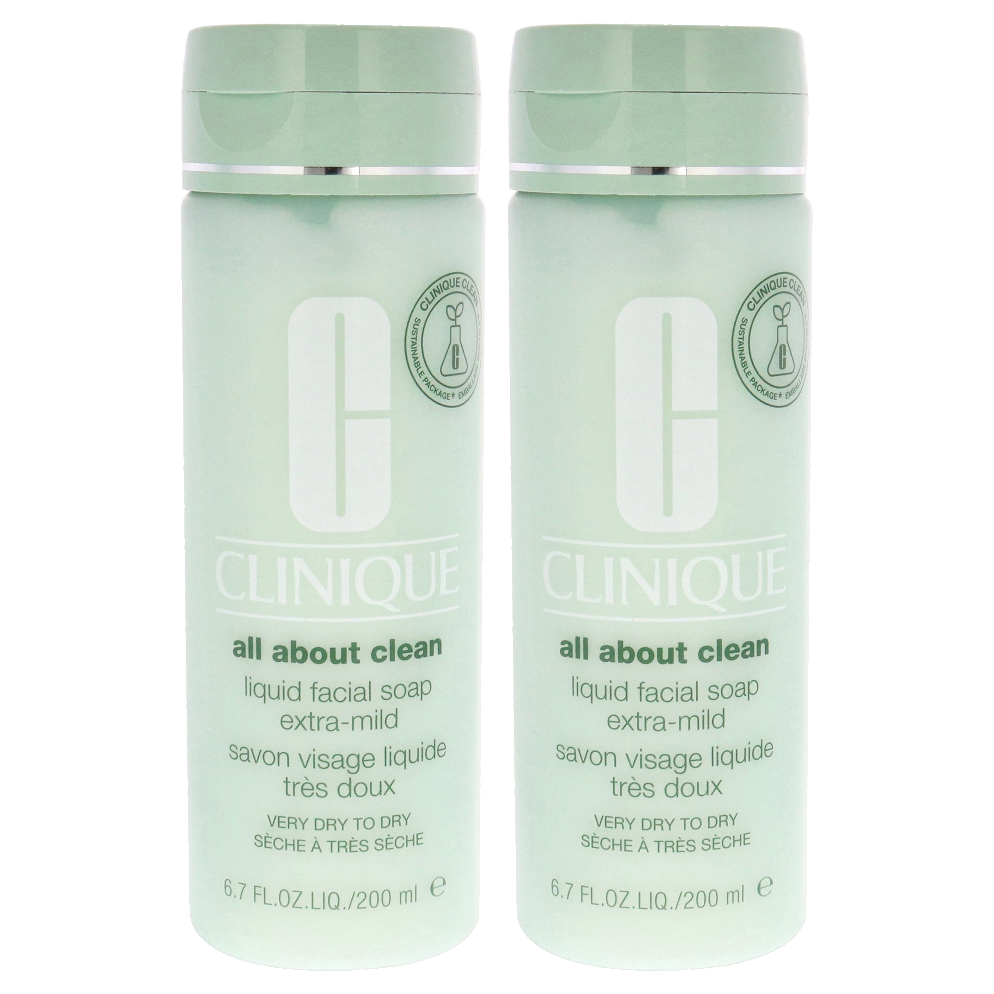 Clinique All About Clean Liquid Facial Soap Extra Mild - Pack of 2 -Thefragrancemart.com