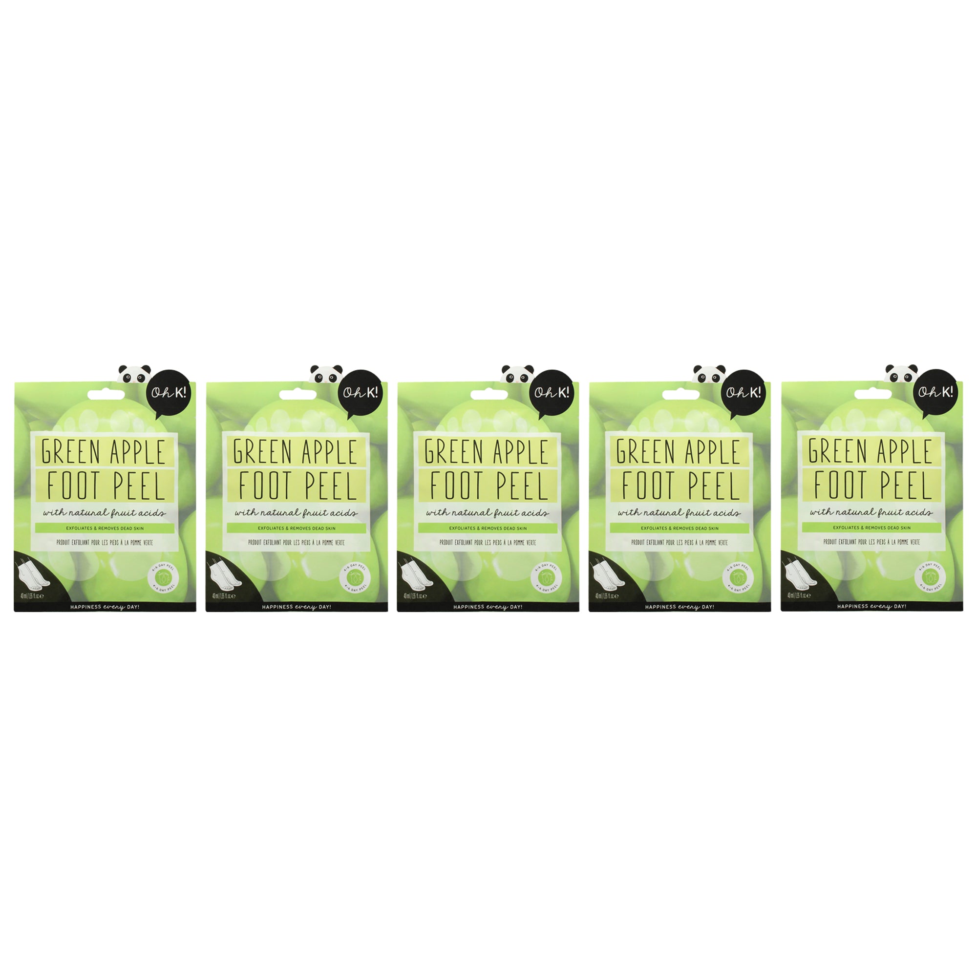 Oh K! Foot Peel Mask - Green Apple - Pack of 5 -Thefragrancemart.com