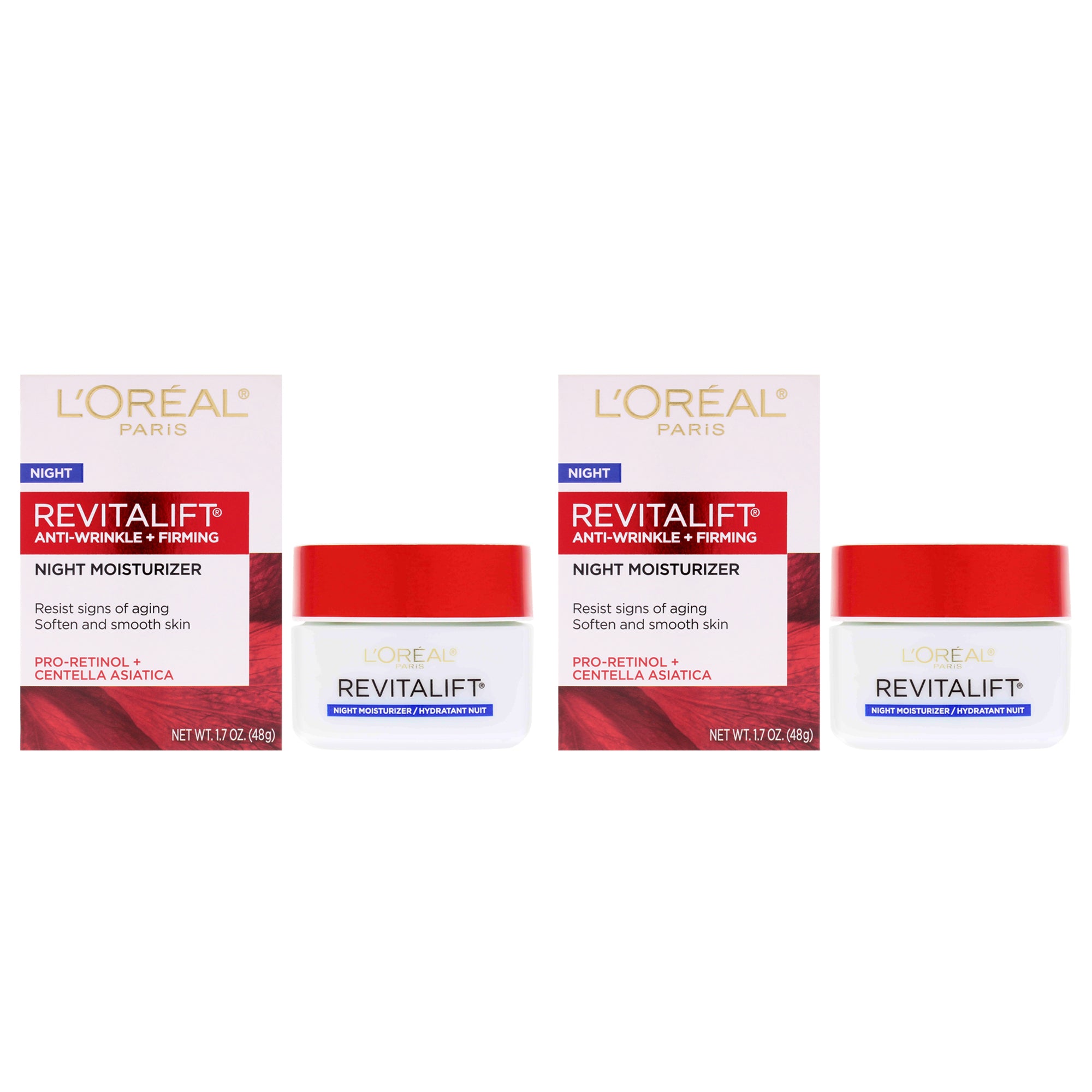 LOreal Paris Revitalift Anti-Wrinkle Plus Firming Night Moisturizer - Pack of 2 -Thefragrancemart.com