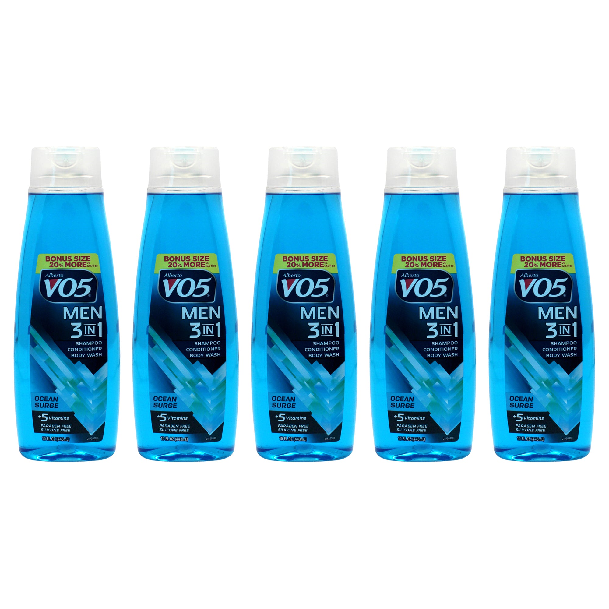 Alberto VO5 3-in-1 Ocean Surge Shampoo Conditioner and Body Wash - Pack of 5 -Thefragrancemart.com