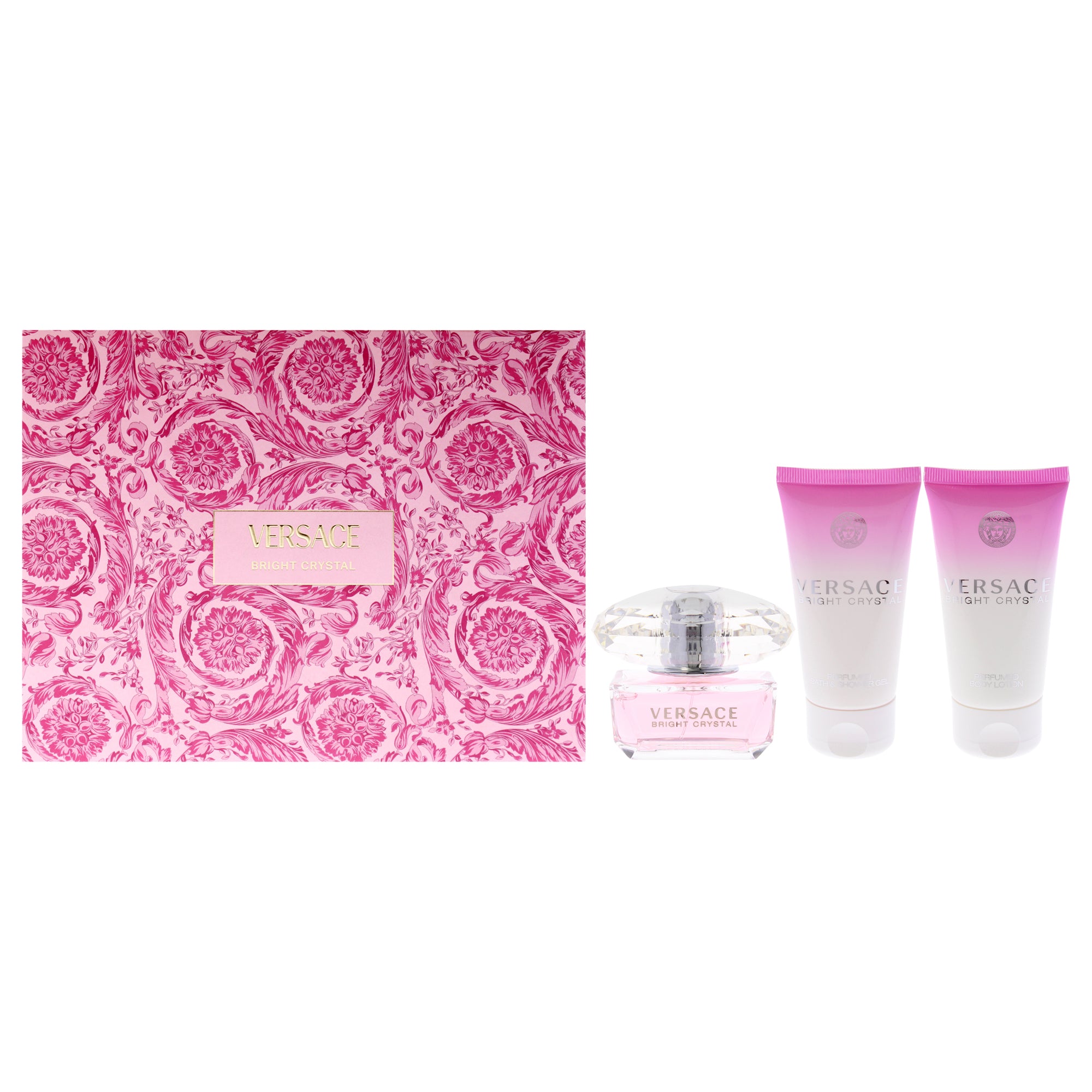 Versace Bright Crystal 3 Pc Gift Set-Thefragrancemart.com