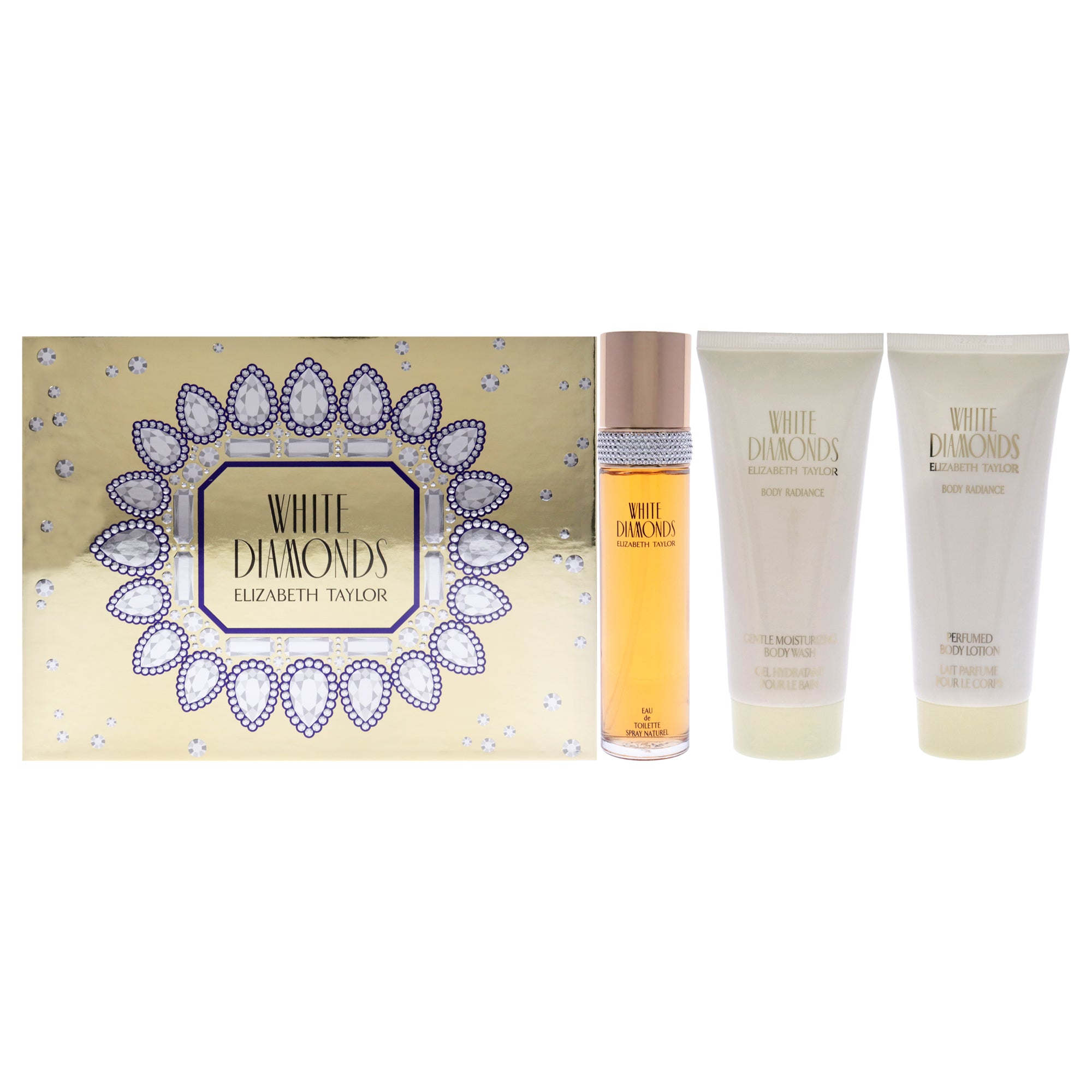 Elizabeth Taylor White Diamonds 3 Pc Gift Set-Thefragrancemart.com
