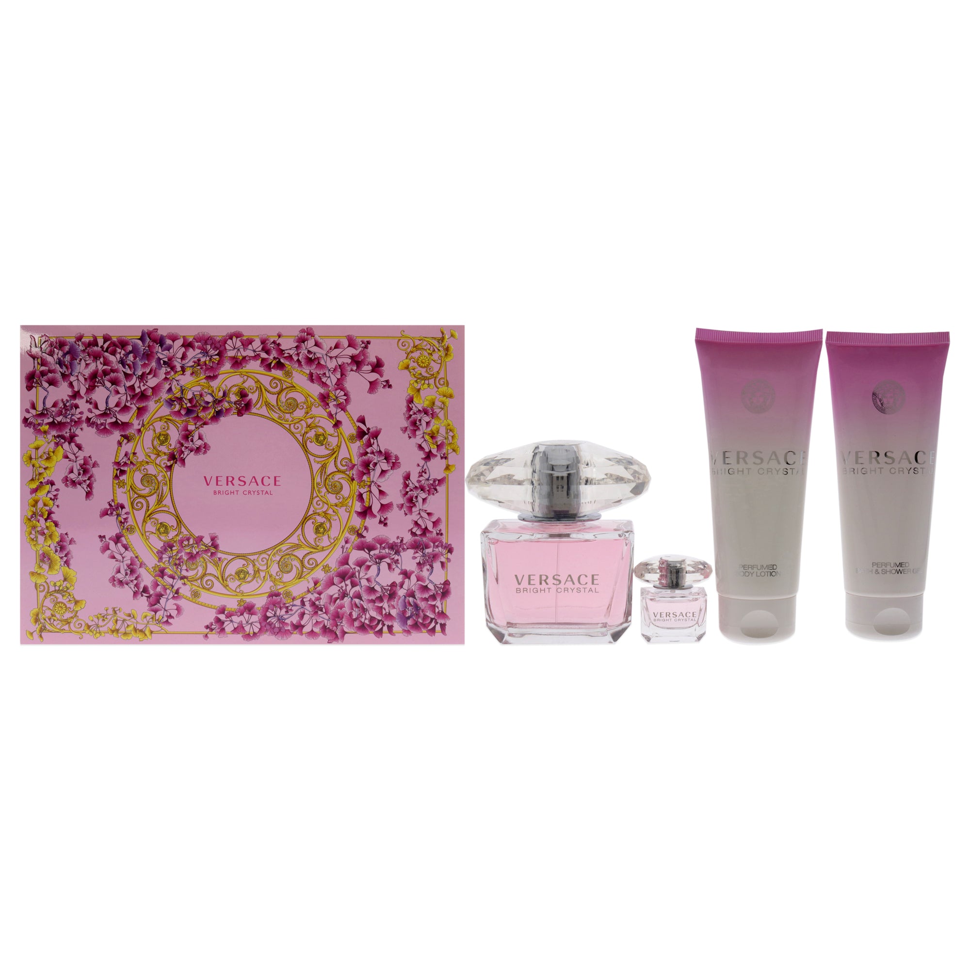 Versace Bright Crystal 4 Pc Gift Set-Thefragrancemart.com