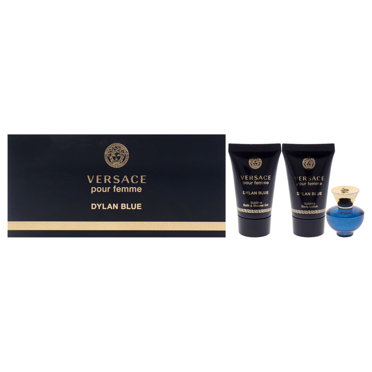 Versace Dylan Blue 3 Pc Mini Gift Set-Thefragrancemart.com