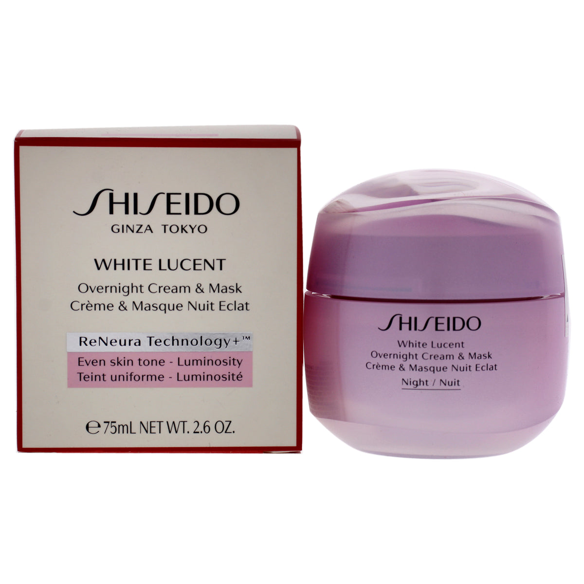 Shiseido White Lucent Overnight Cream and Mask -Thefragrancemart.com