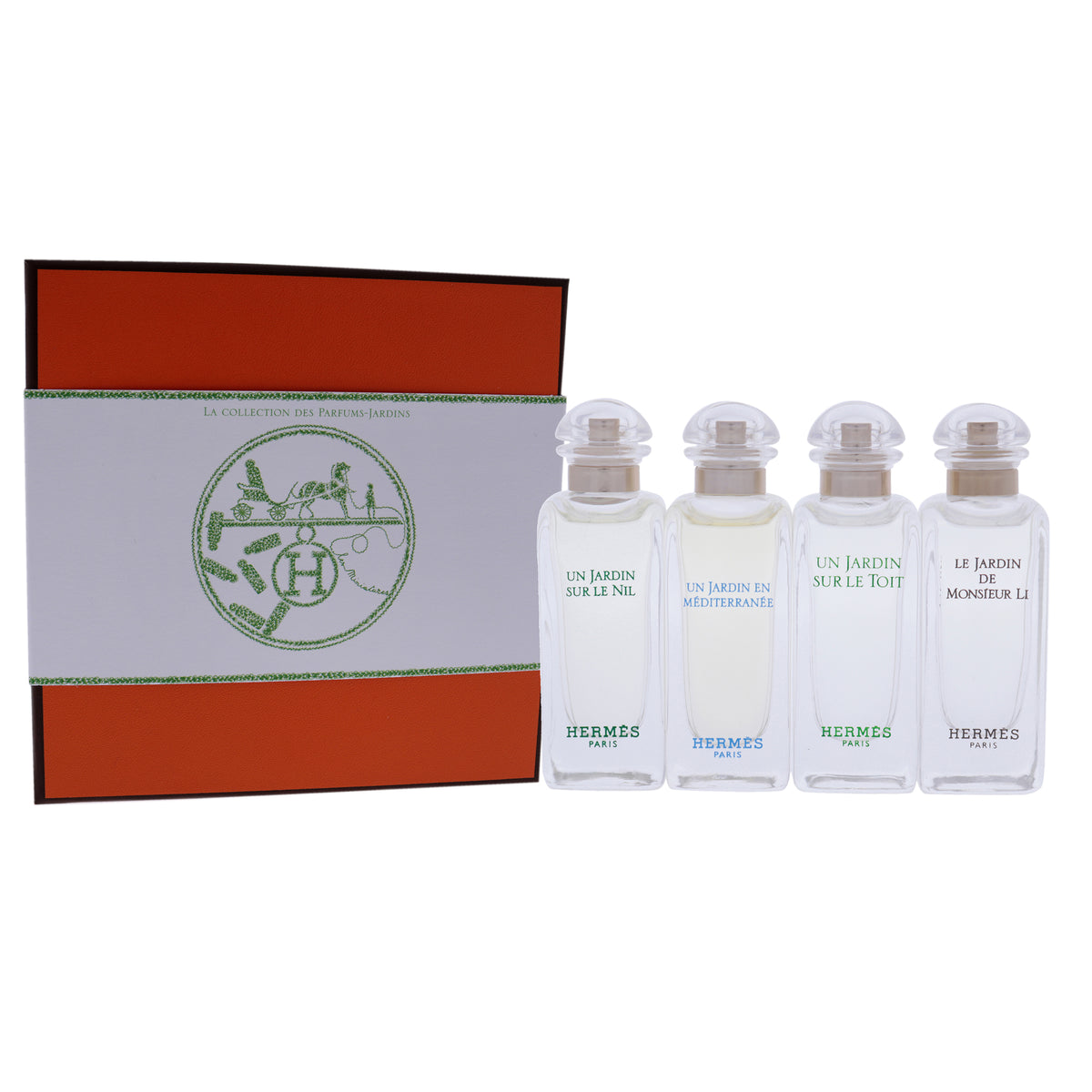 Hermes La Collection Des Parfums - Jardins 4 Pc Mini Gift Set-Thefragrancemart.com