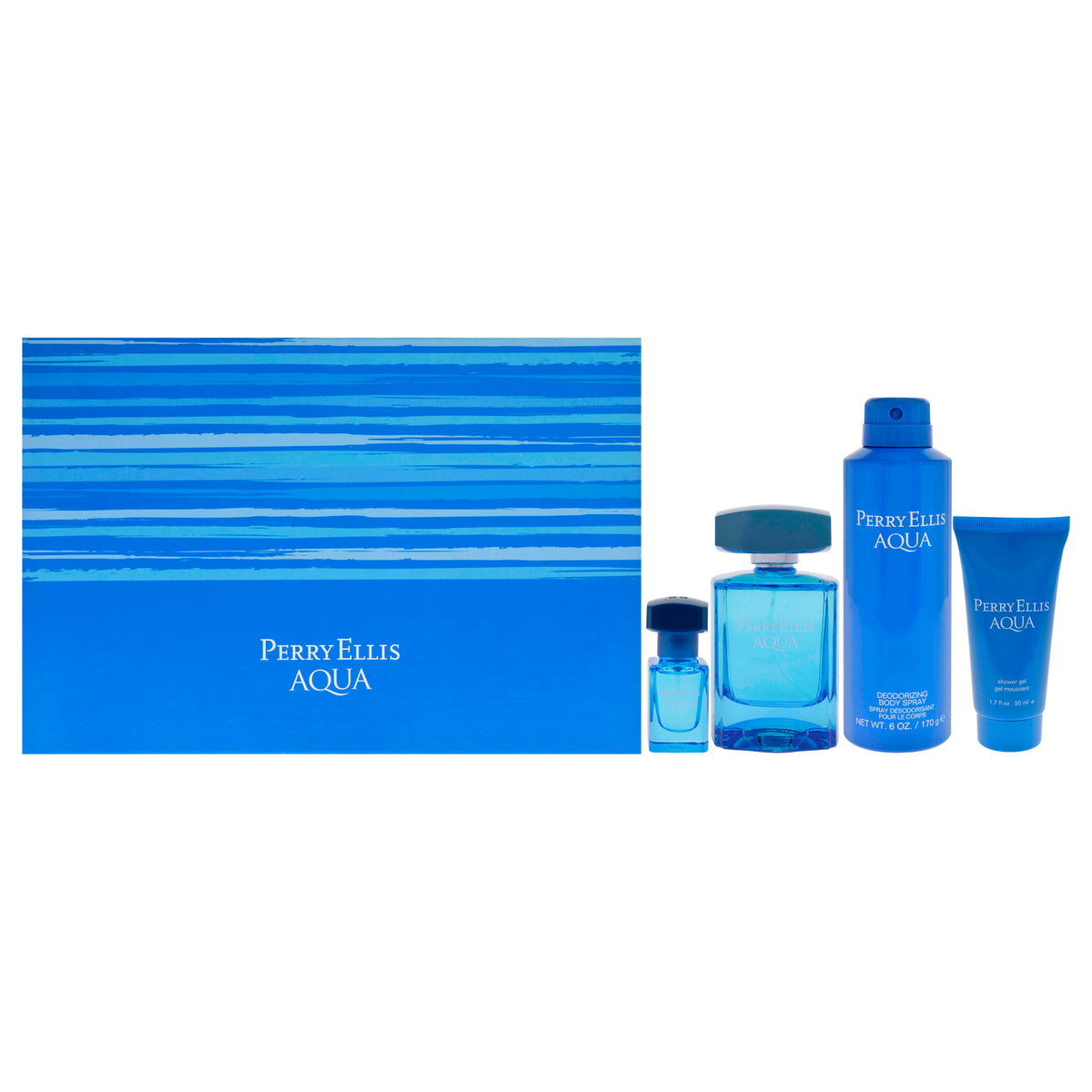 Perry Ellis Aqua 4 Pc Gift Set-Thefragrancemart.com