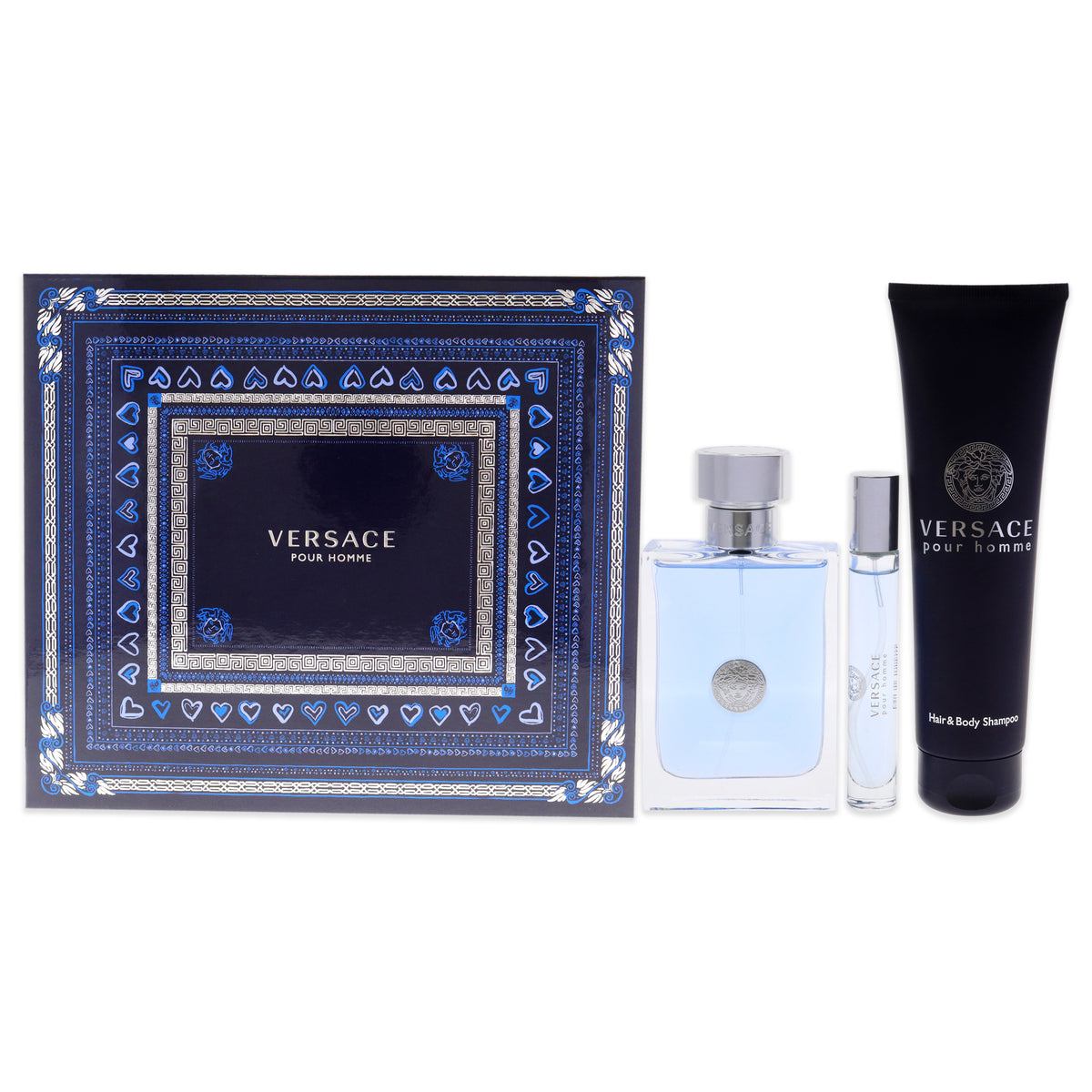 Versace Pour Homme 3 Pc Gift Set-Thefragrancemart.com