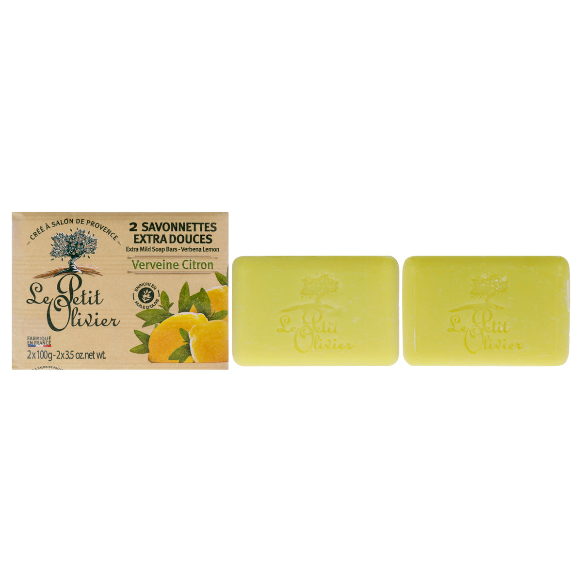 Le Petit Olivier Extra Mild Soap Bars - Verbena Lemon -Thefragrancemart.com